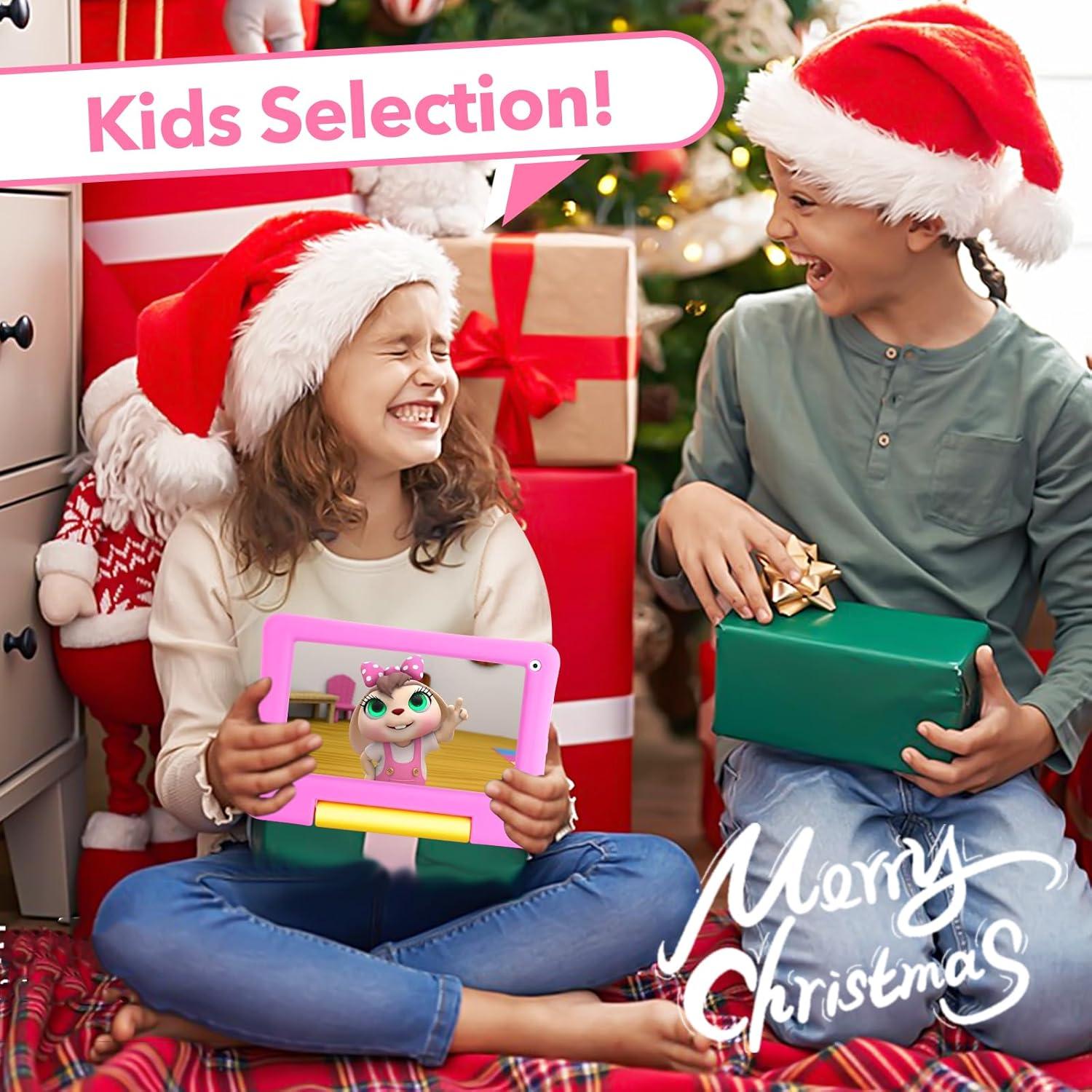 Tableta Educativa UJoyFeel 7" Rosa para Niños 3-12 Años