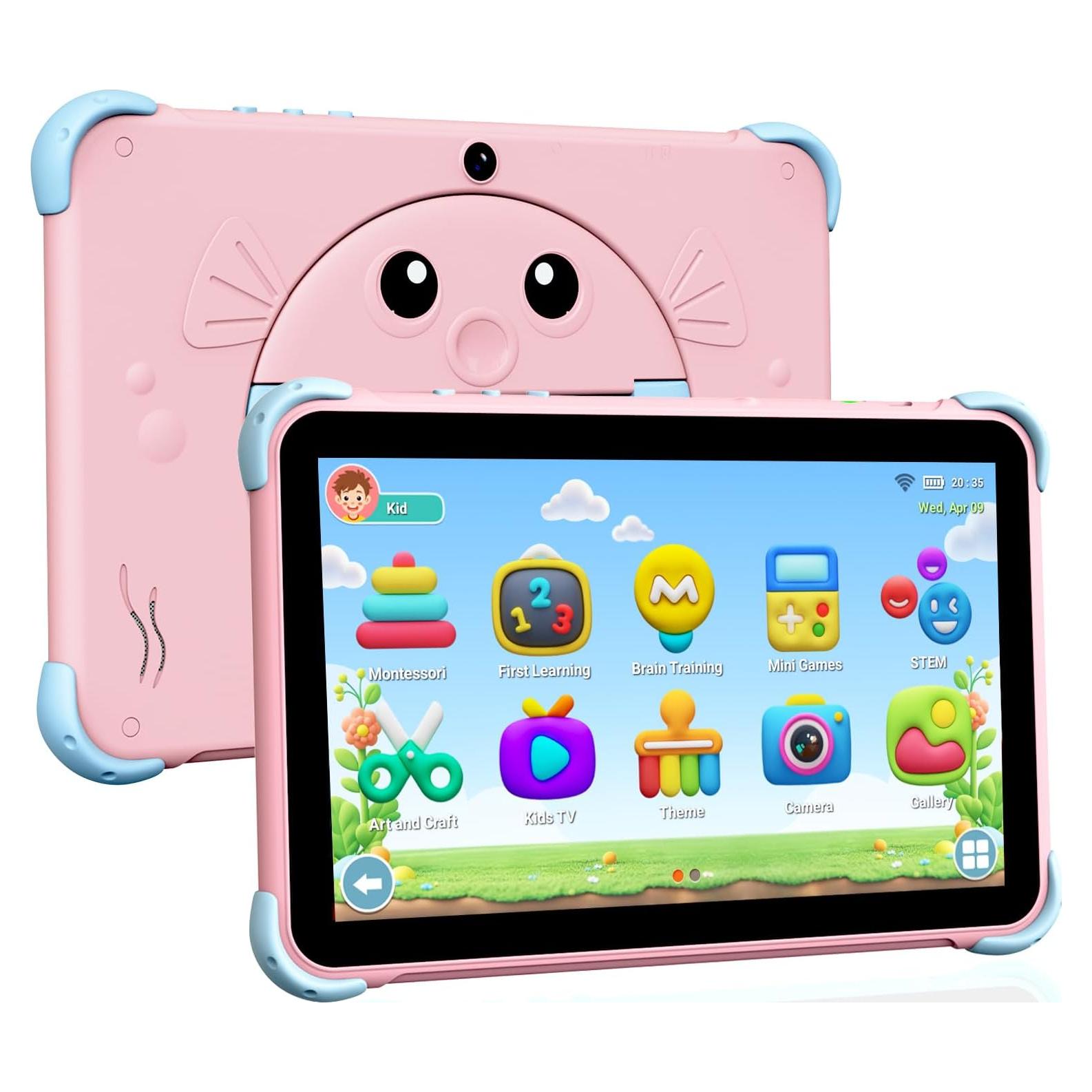 Tableta YINOCHE 10" para Niños Rosa 32GB Android con Control Parental