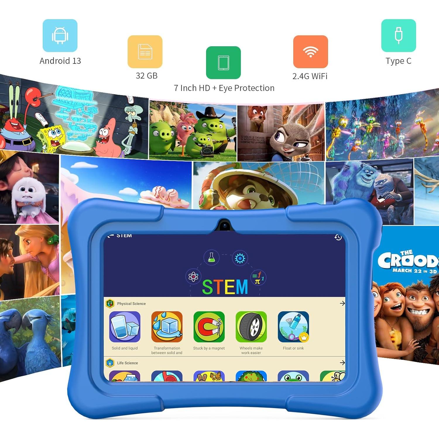 Tableta PRITOM K7 Pro 7" para Niños 32GB WiFi Bluetooth