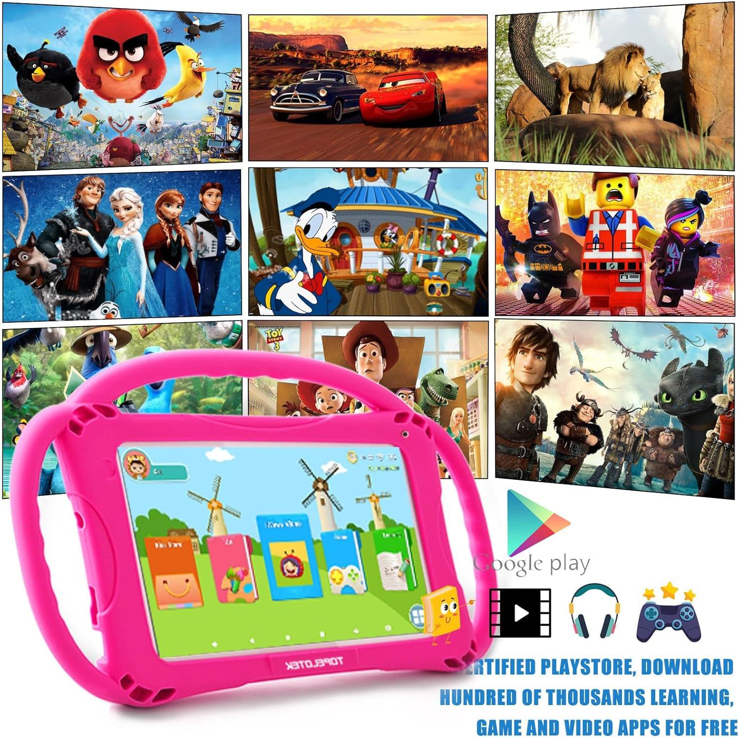 Tableta para Niños TOPELOTEK 7" Android 32GB Rojo con Control Parental