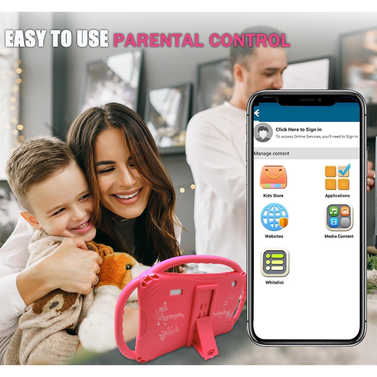 Tableta para Niños TOPELOTEK 7" Android 32GB Rojo con Control Parental