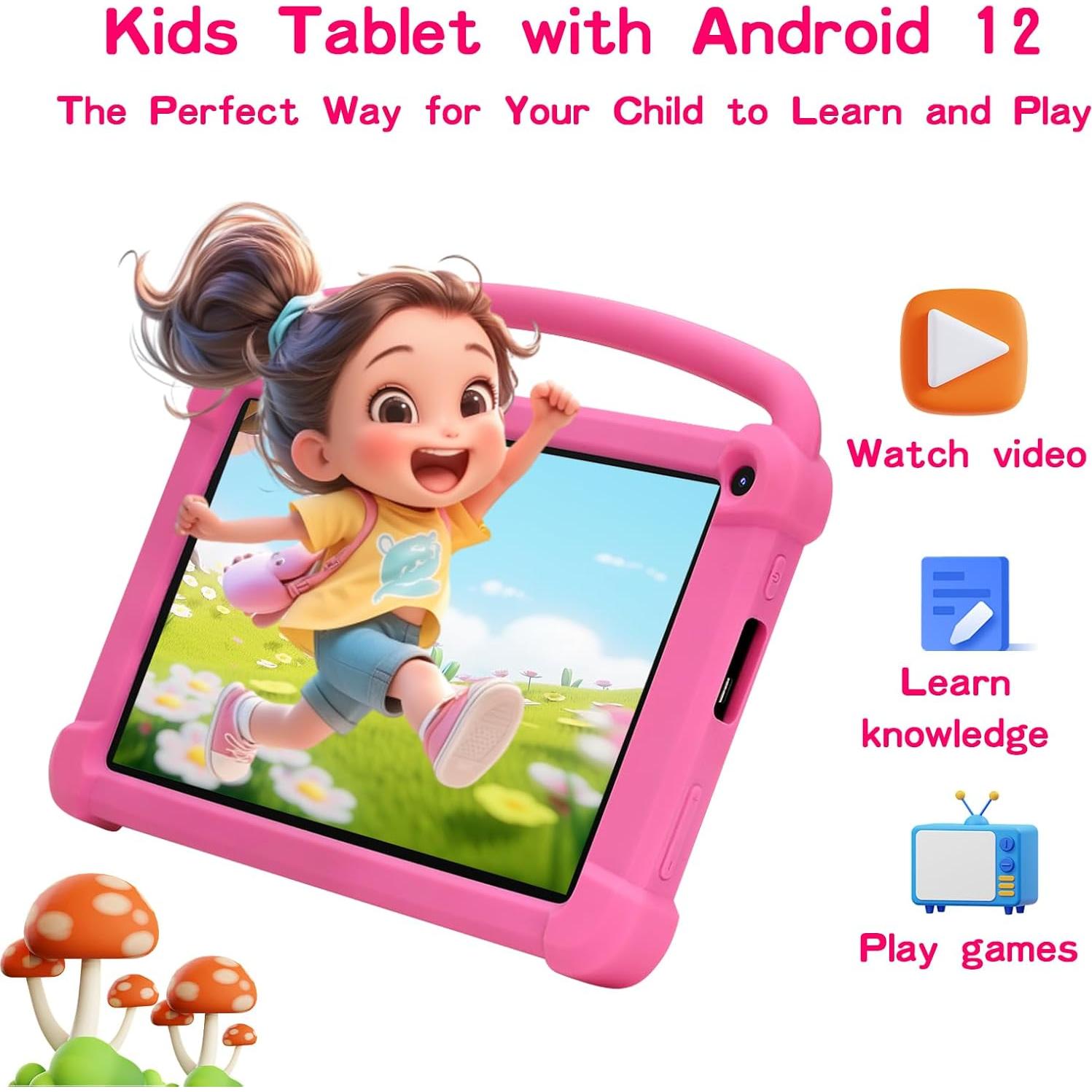 Tableta Android para Niños Bnegynng 7" Rosa 4GB RAM 32GB ROM
