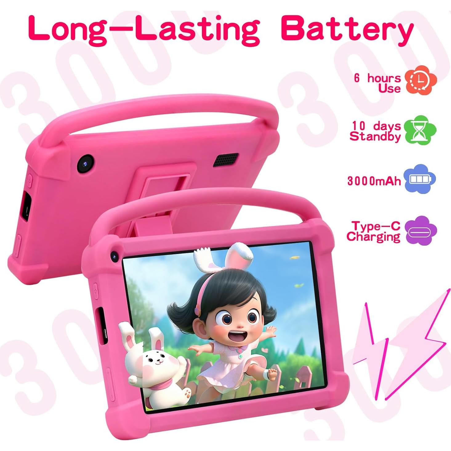 Tableta Android para Niños Bnegynng 7" Rosa 4GB RAM 32GB ROM