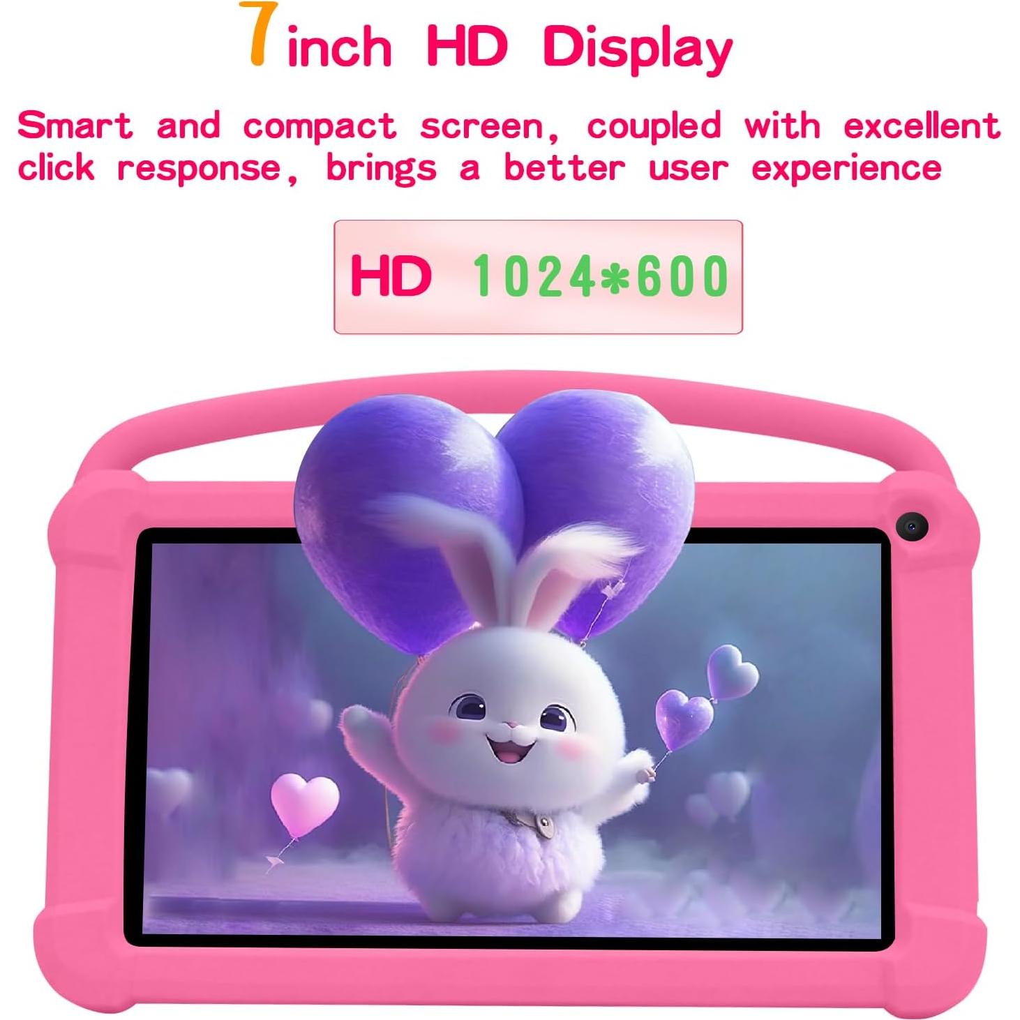 Tableta Android para Niños Bnegynng 7" Rosa 4GB RAM 32GB ROM