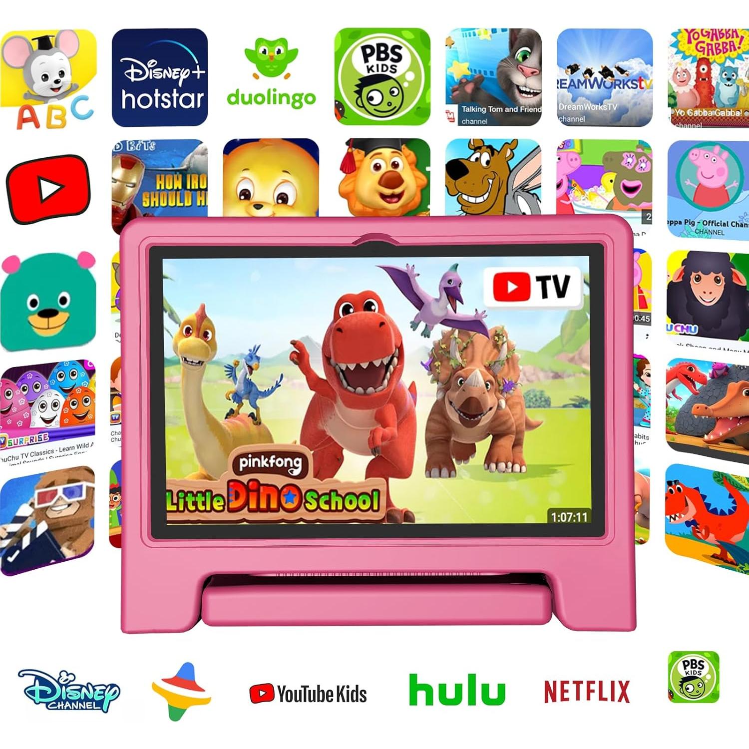 Tablet para Niños YACXBTK 10.1" Android 14 8GB RAM 64GB Rosa