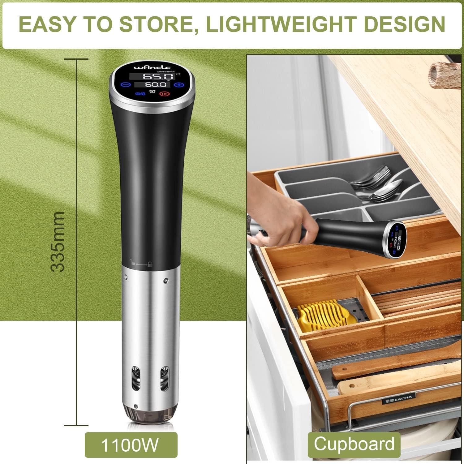 Cocinero Sous Vide Wancle 1100W IPX7 20L Control Táctil