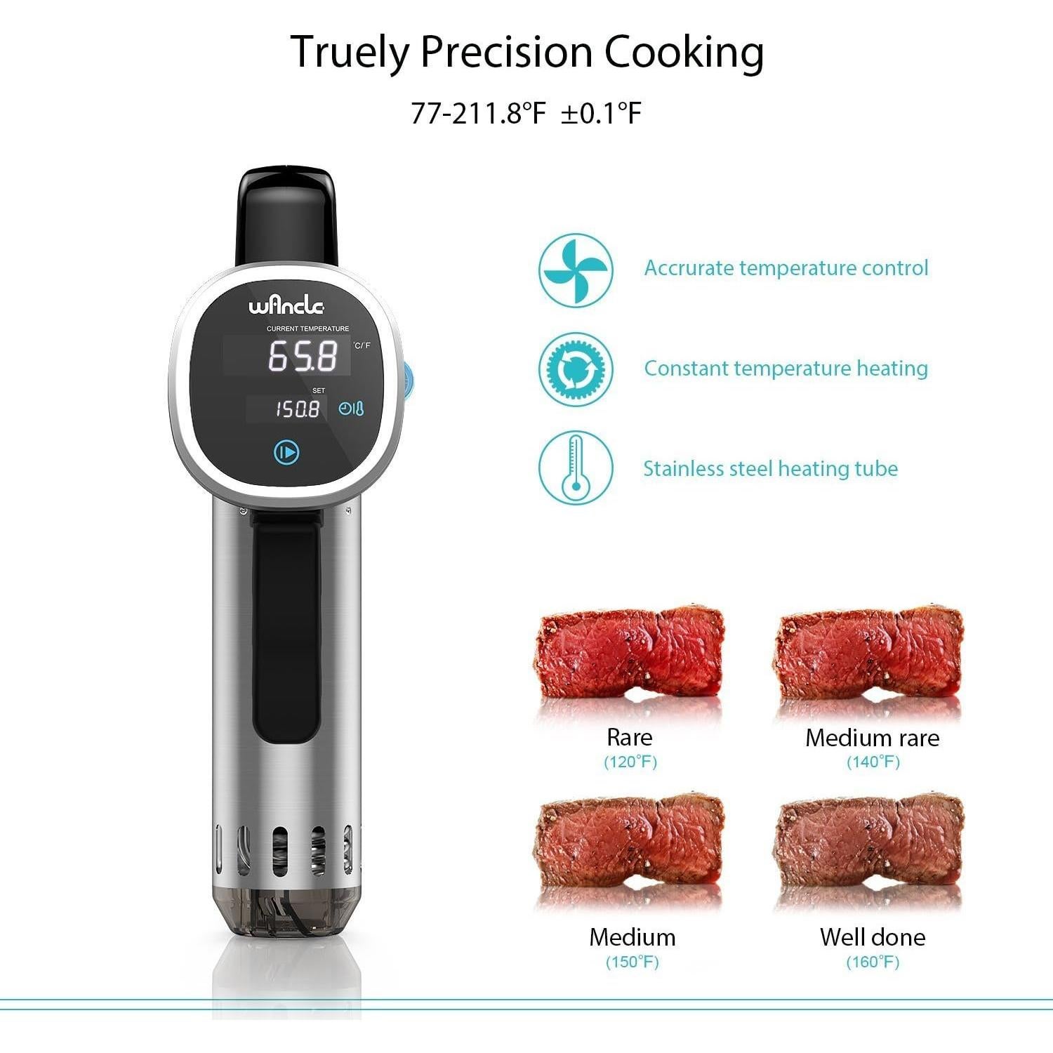 Circulador Sous Vide Wancle 850W Ultra Silencioso 120V