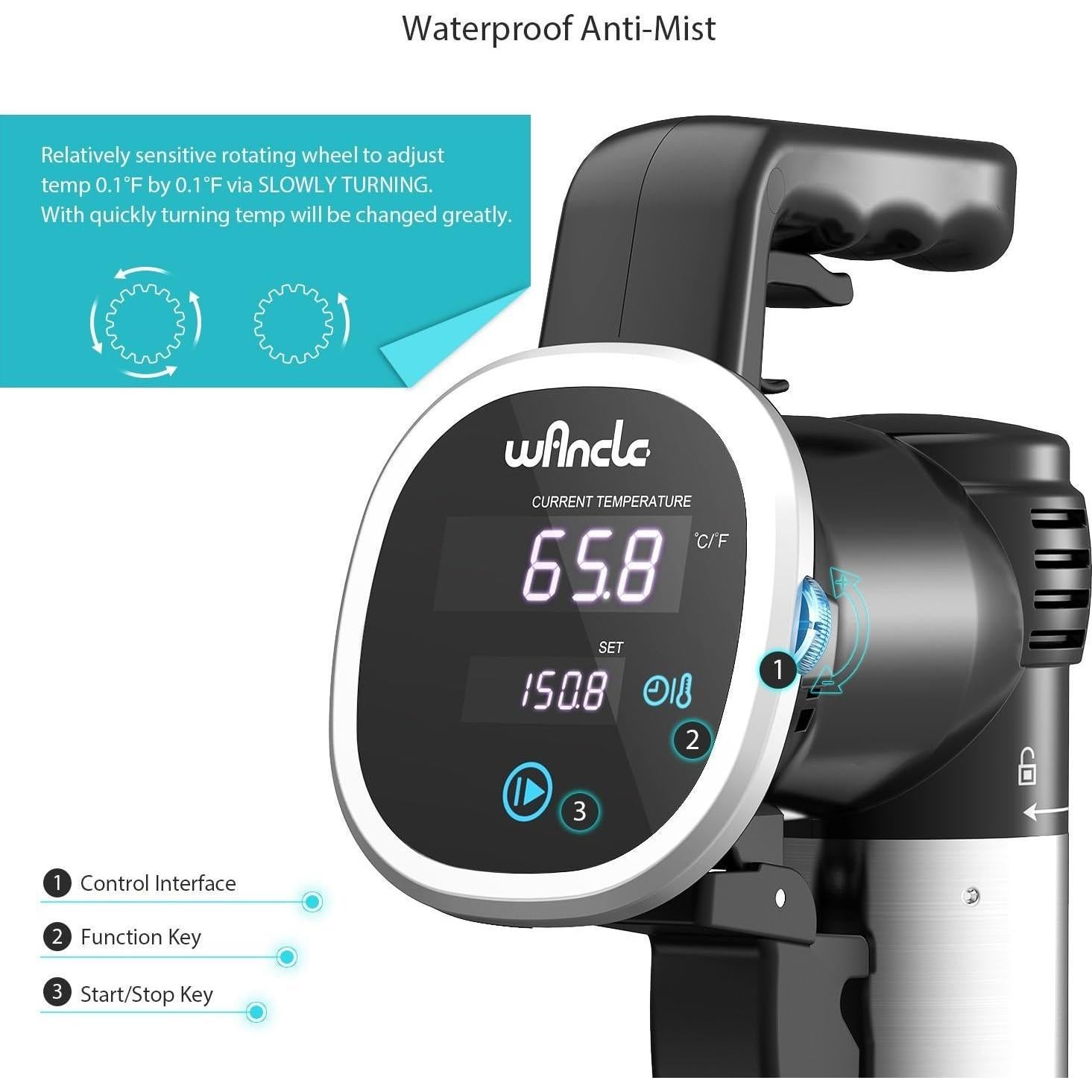 Circulador Sous Vide Wancle 850W Ultra Silencioso 120V