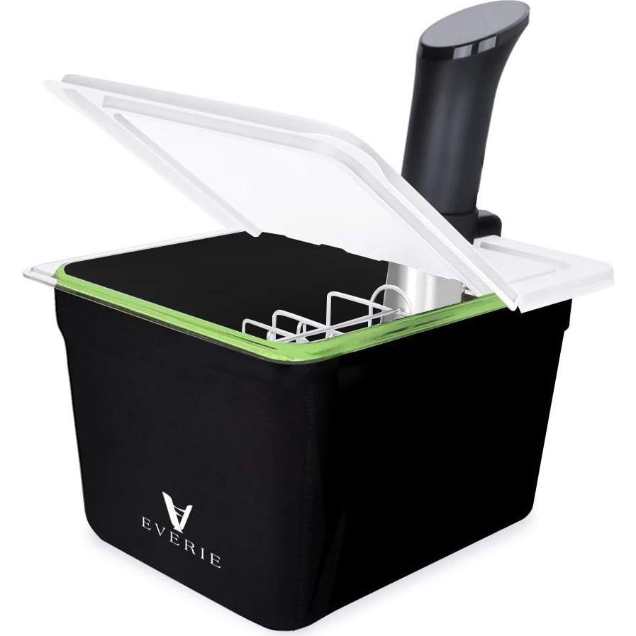 Contenedor Sous Vide 12 Cuartos Everie con Tapa Plegable y Soporte
