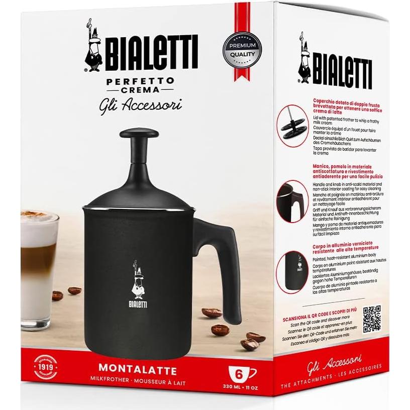 Espumador de Leche Bialetti Tutto Crema 1L Manual Negro