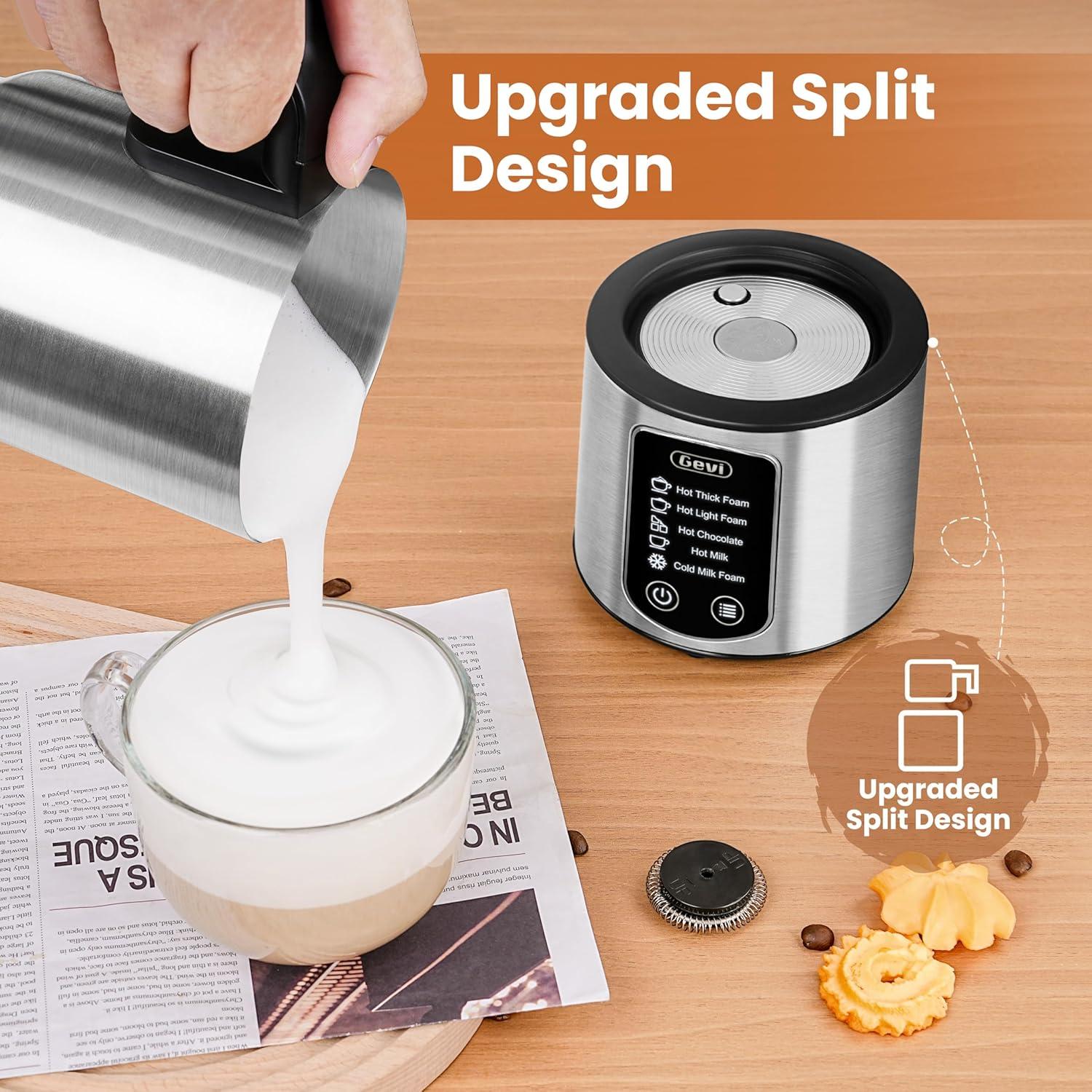 Gevi Máquina de Chocolate Caliente y Espumador de Leche 5 en 1 500ml