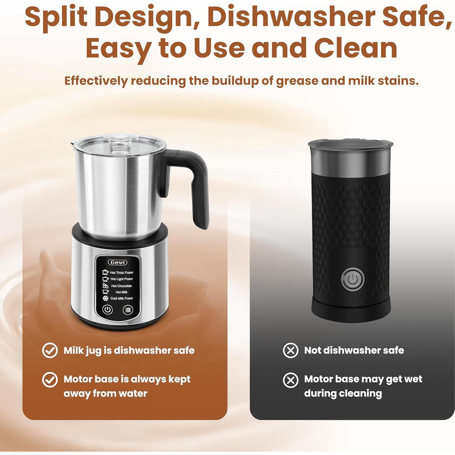 Gevi Máquina de Chocolate Caliente y Espumador de Leche 5 en 1 500ml