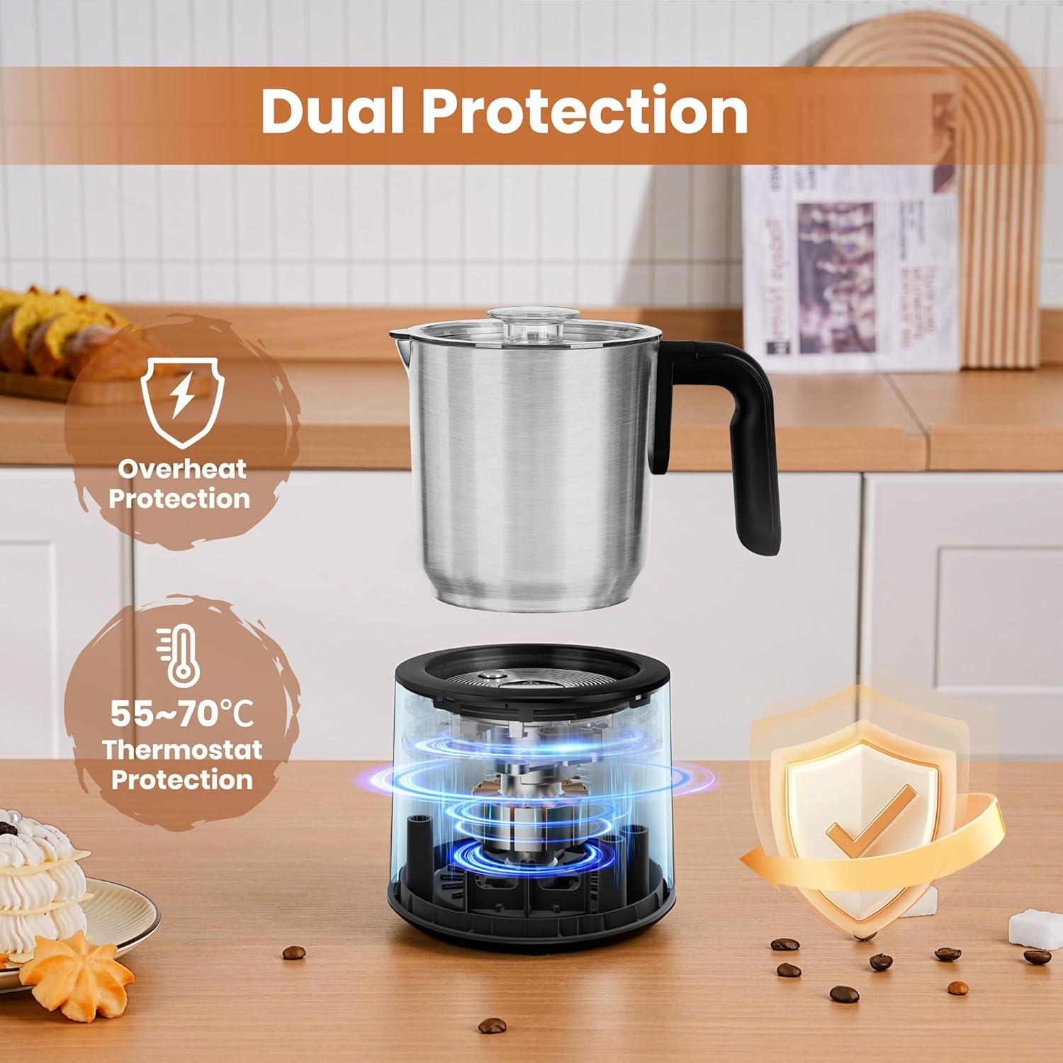 Gevi Máquina de Chocolate Caliente y Espumador de Leche 5 en 1 500ml