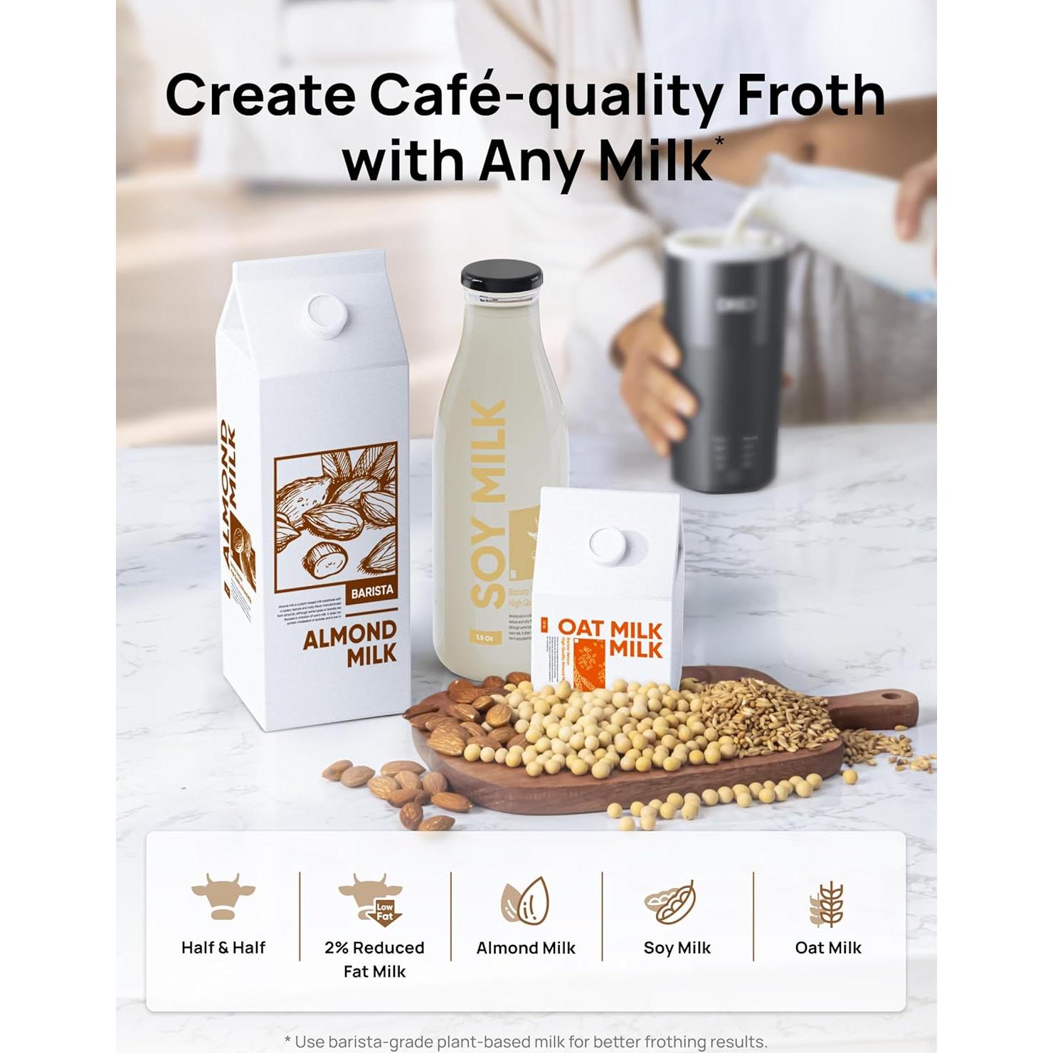 Espumador de Leche Dreo DR-KMF003 Eléctrico 4-en-1 Negro