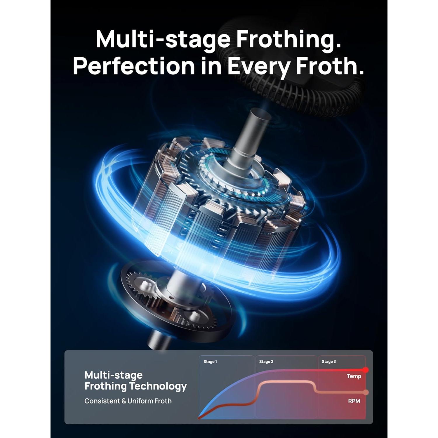 Espumador de Leche Dreo DR-KMF003 Eléctrico 4-en-1 Negro