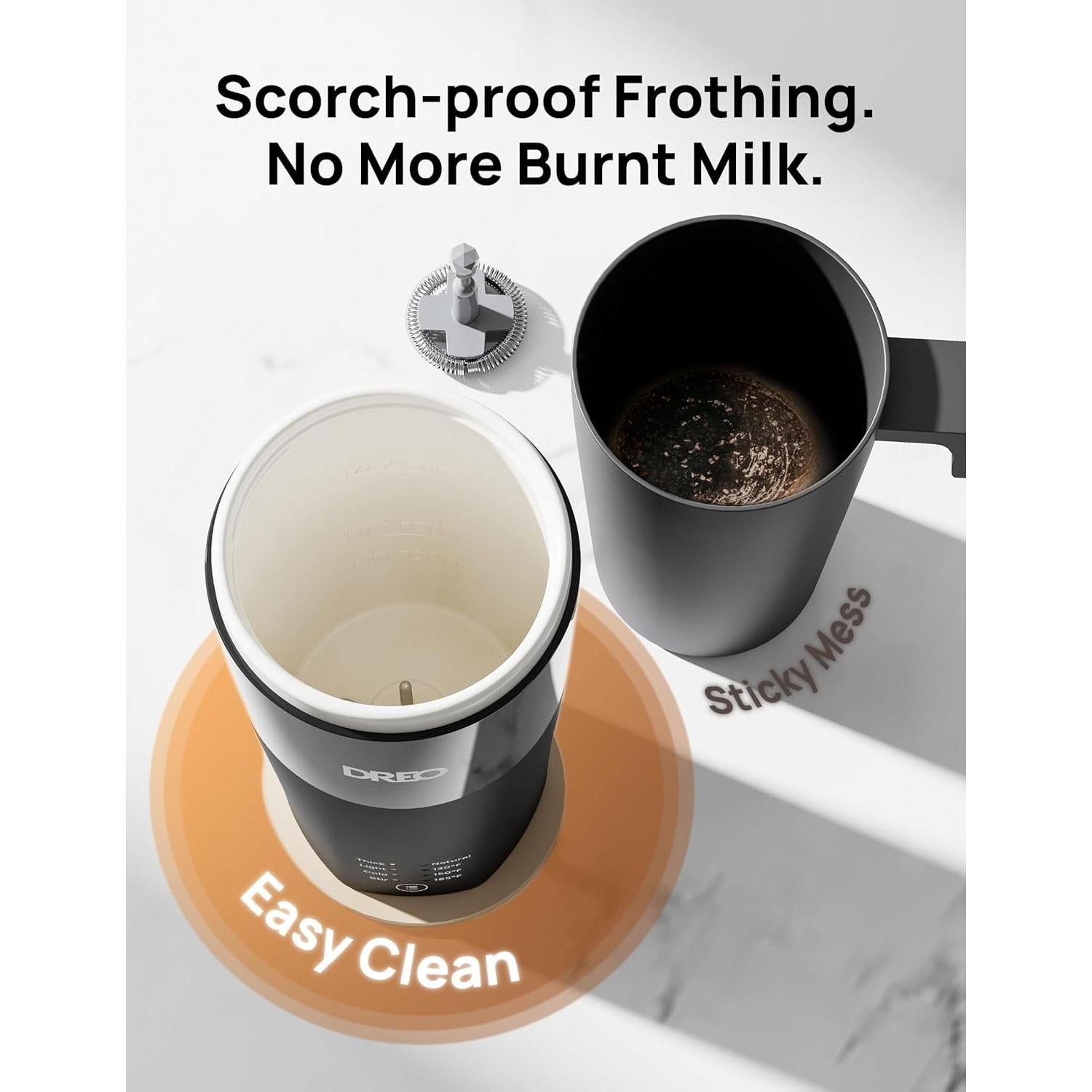 Espumador de Leche Dreo DR-KMF003 Eléctrico 4-en-1 Negro