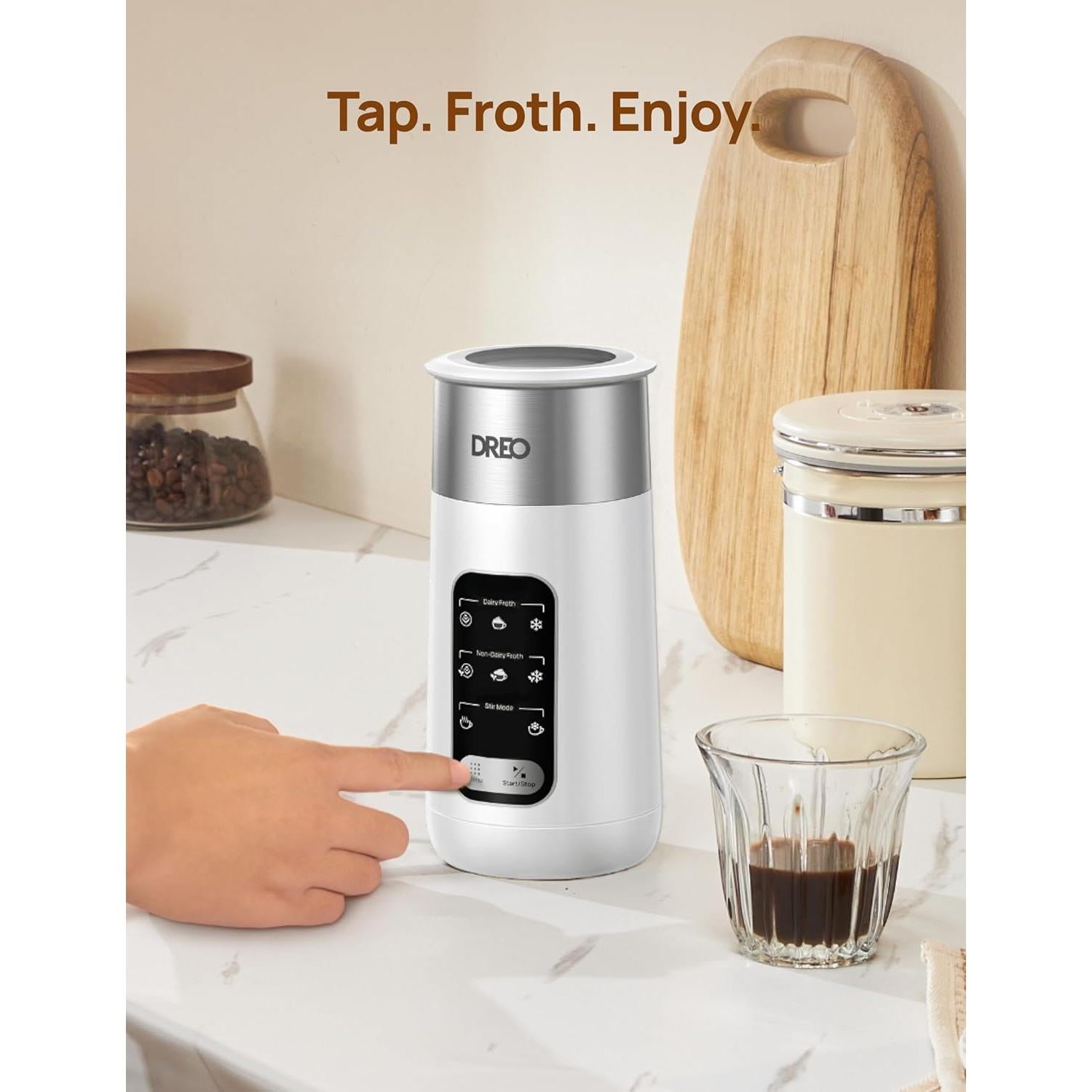 Espumador de Leche Dreo DR-KMF002 270ml 8-en-1 Blanco