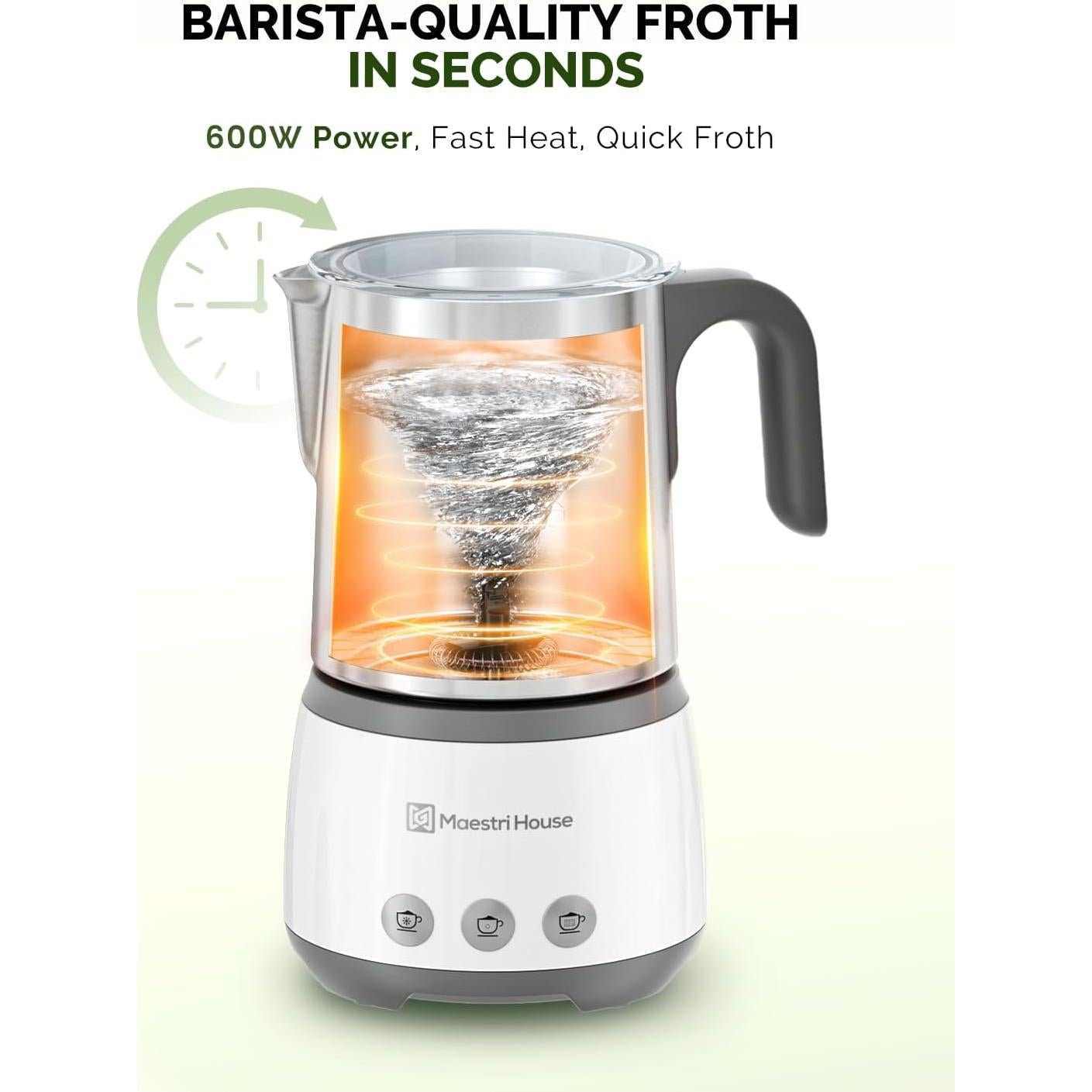 Espumador de Leche Eléctrico Maestri House 4-en-1 500ml 600W