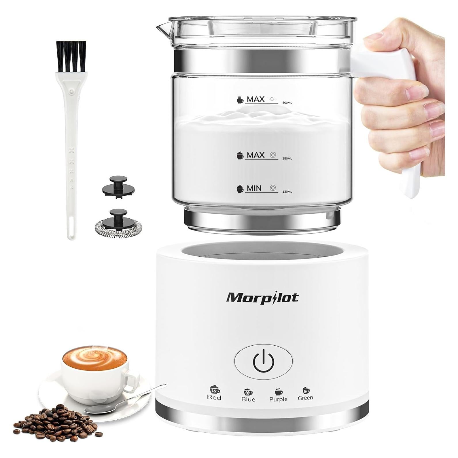 Espumador de Leche Eléctrico Morpilot HS001 500ml Blanco