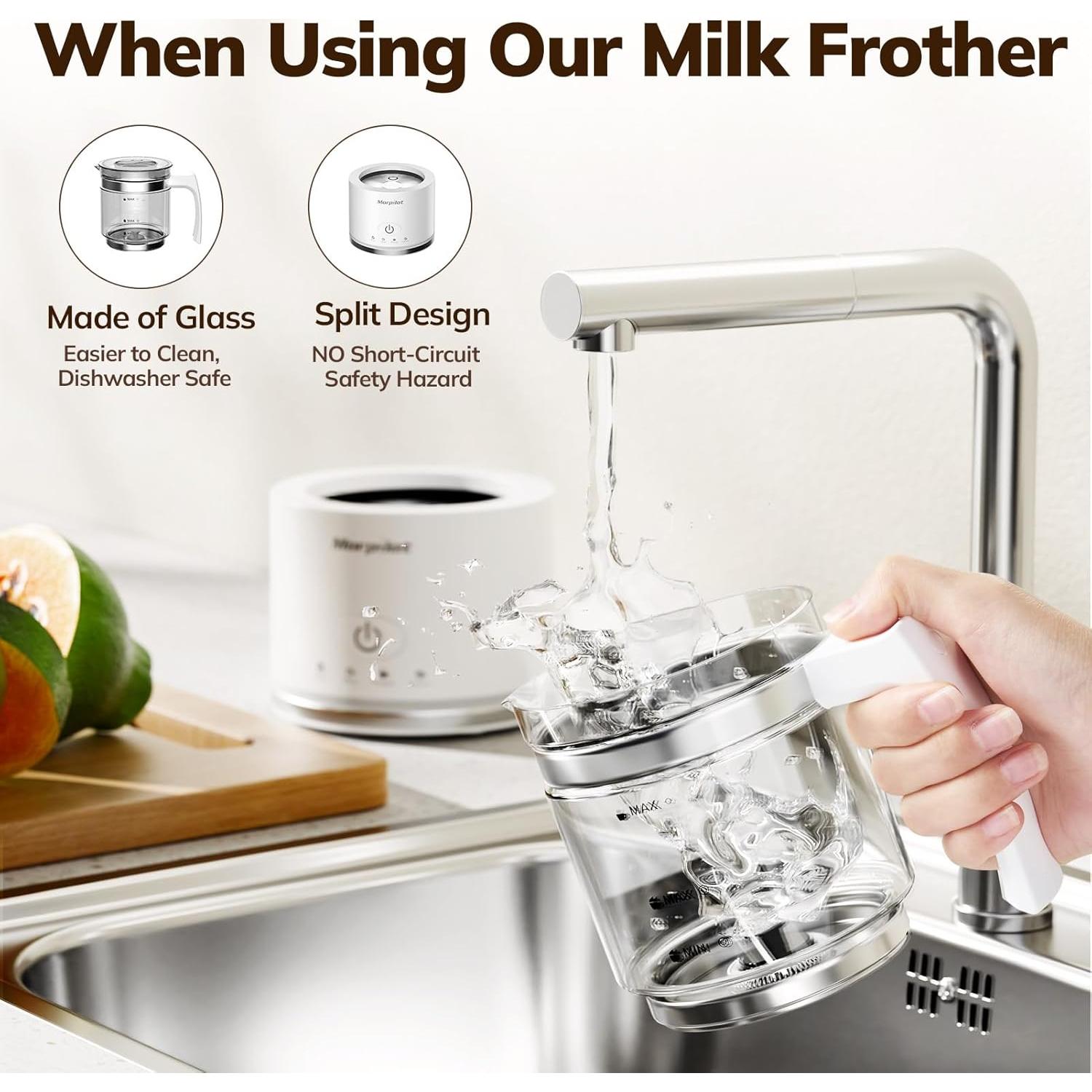 Espumador de Leche Eléctrico Morpilot HS001 500ml Blanco