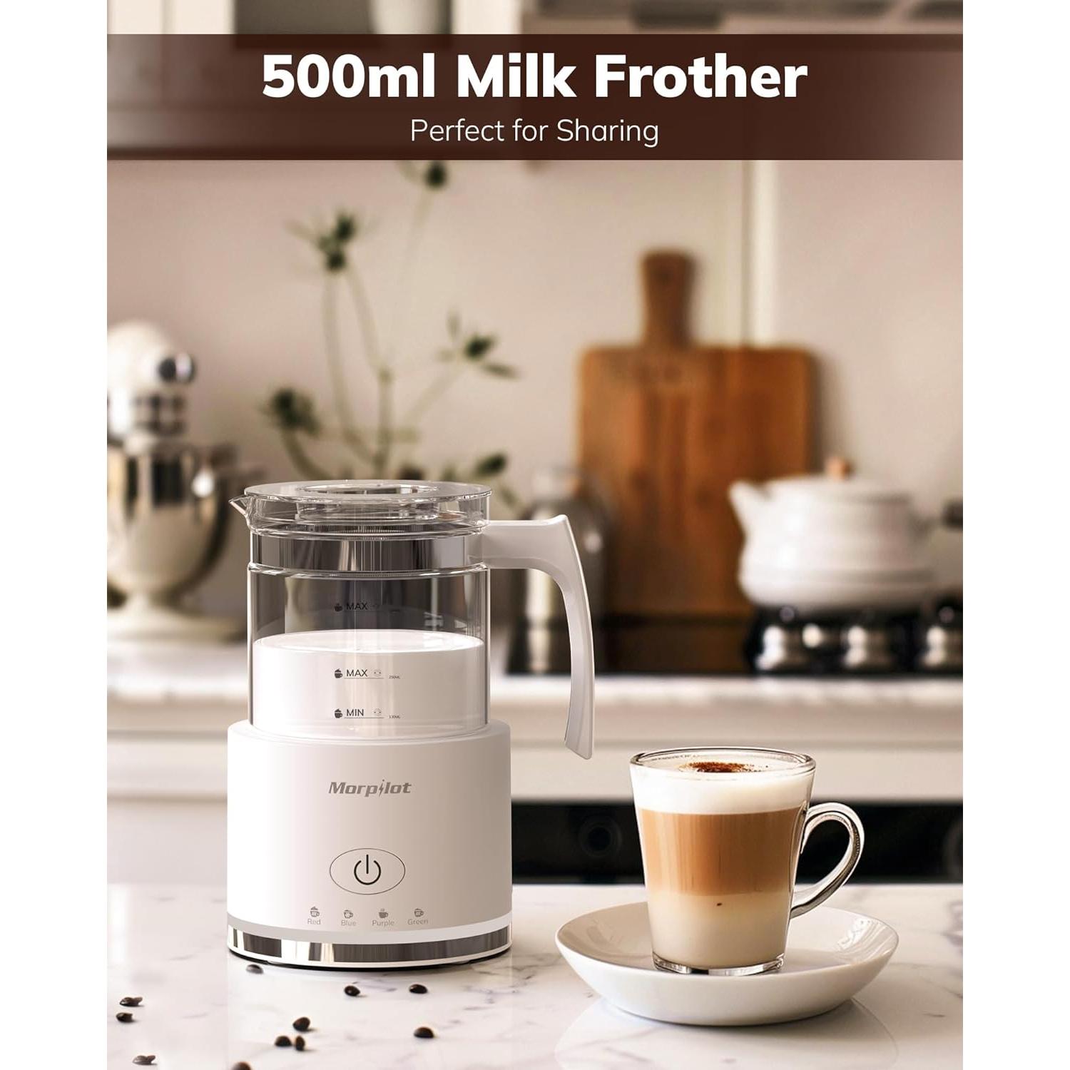 Espumador de Leche Eléctrico Morpilot HS001 500ml Blanco