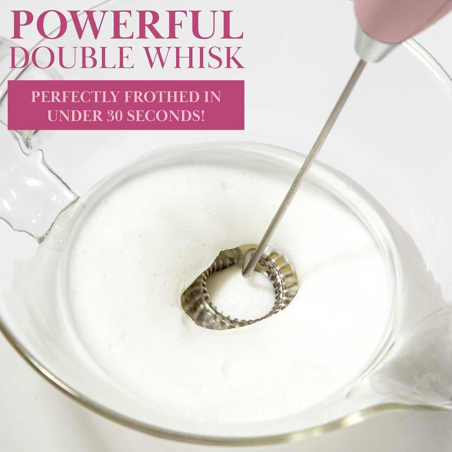 Espumador de Leche Eléctrico Paris Hilton Rosa con Soporte Dorado