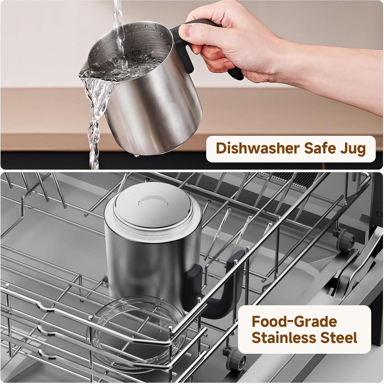 Espumador y Vaporizador de Leche AMZCHEF 600W 500ml 8-en-1