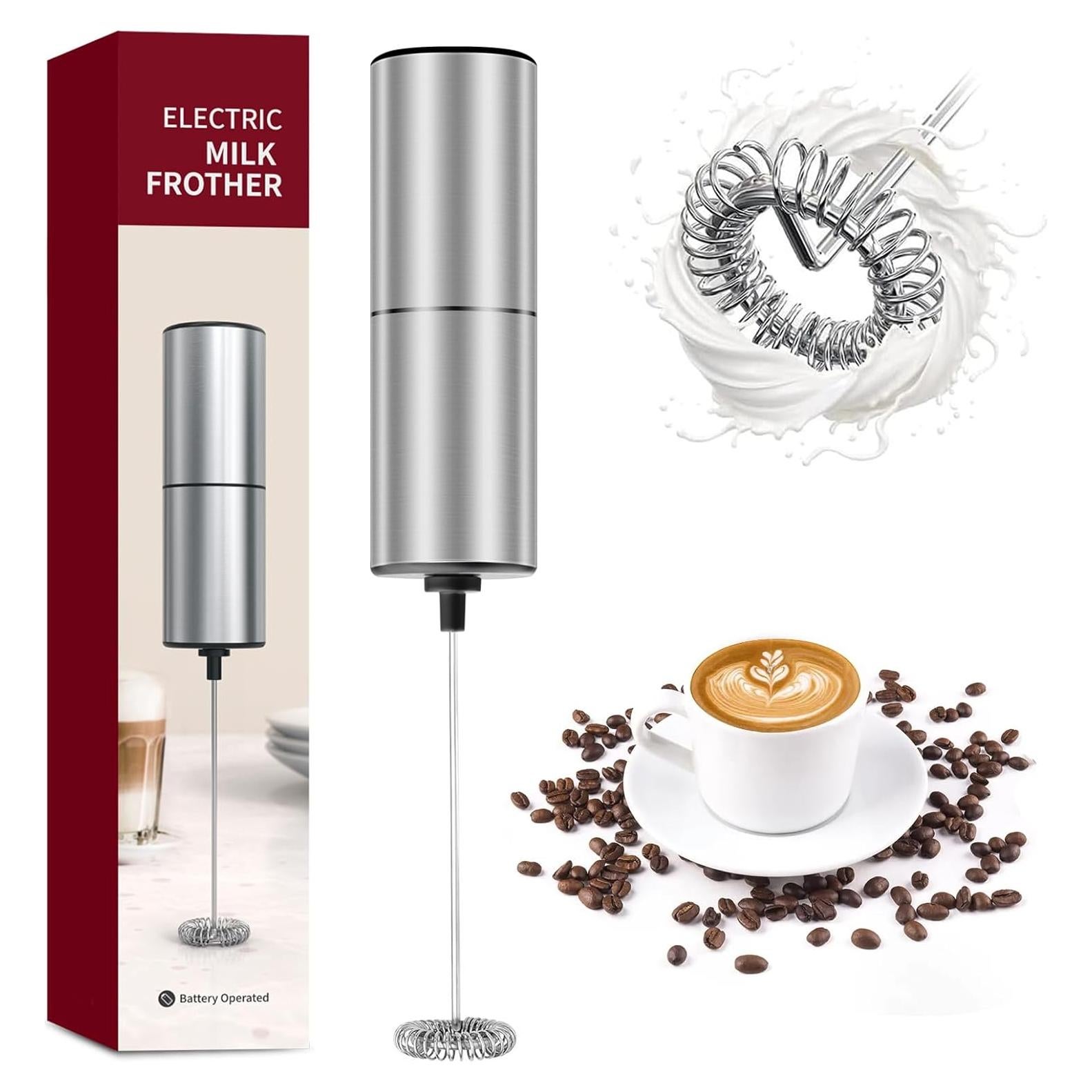 Batidor de Leche Portátil YOMLLIANG Eléctrico Acero Inoxidable