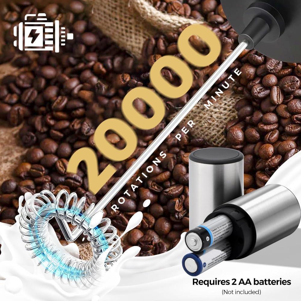 Batidor de Leche Portátil YOMLLIANG Eléctrico Acero Inoxidable