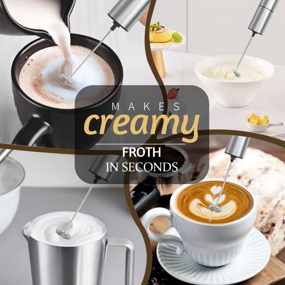 Batidor de Leche Portátil YOMLLIANG Eléctrico Acero Inoxidable