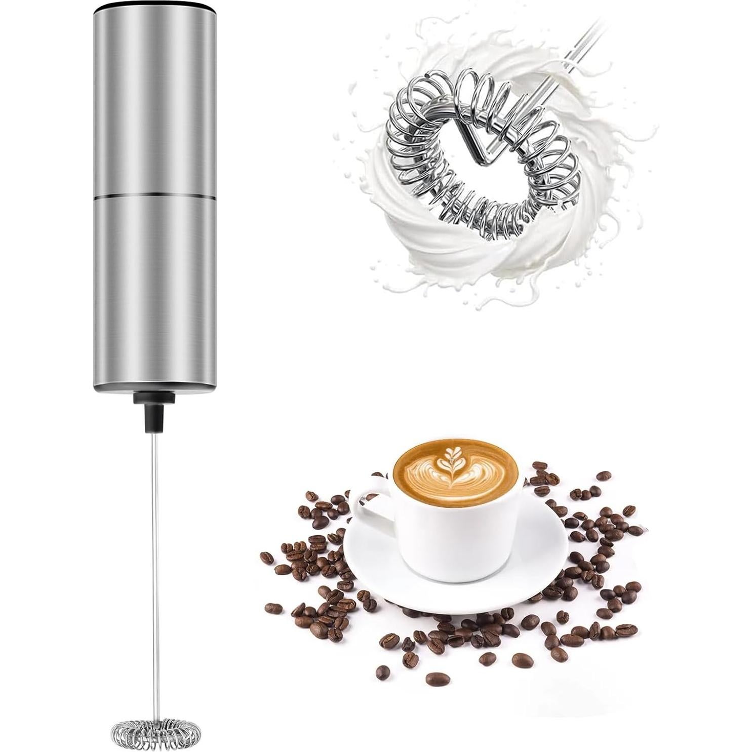 Batidor de Leche Portátil YOMLLIANG Eléctrico Acero Inoxidable