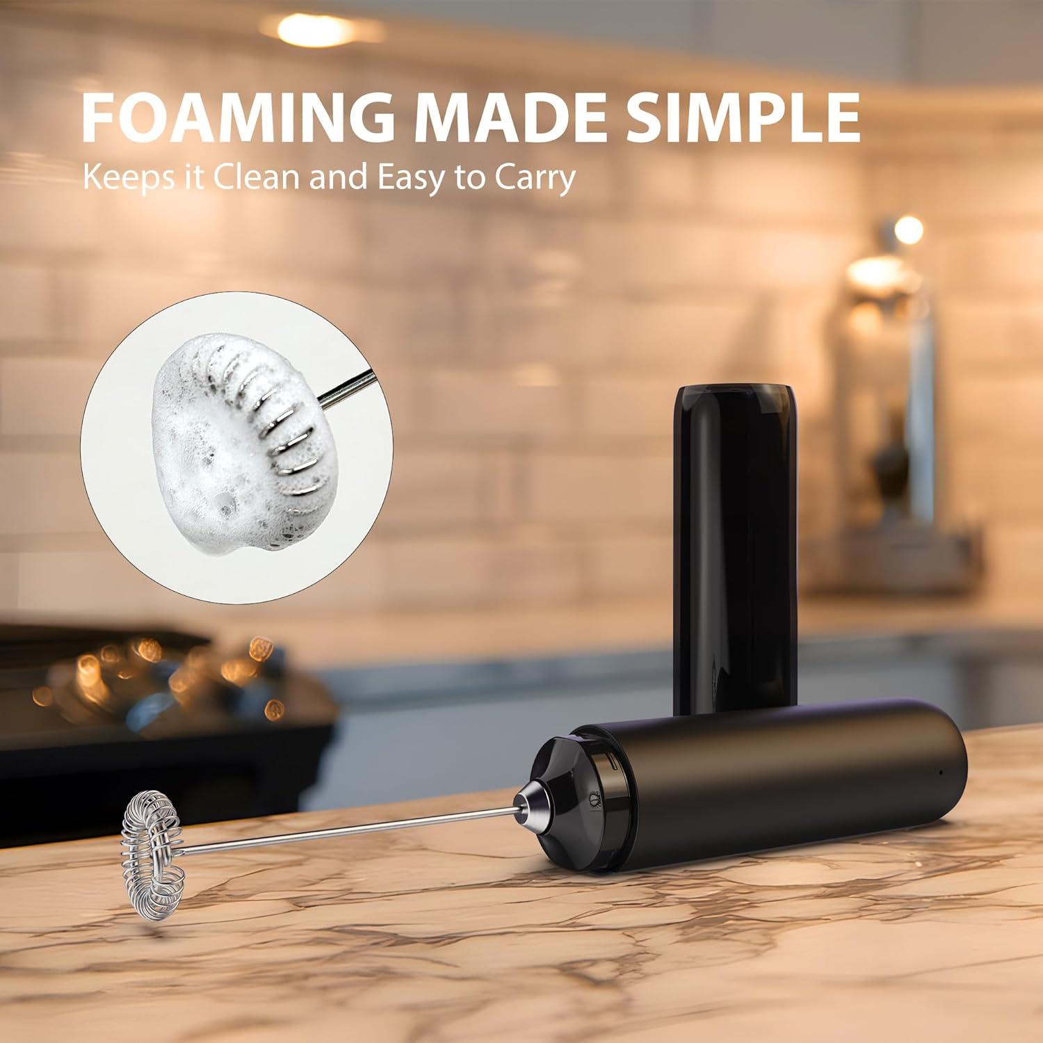 Espumador de Leche Eléctrico Rossedlyn NPQT, Portátil y Recargable