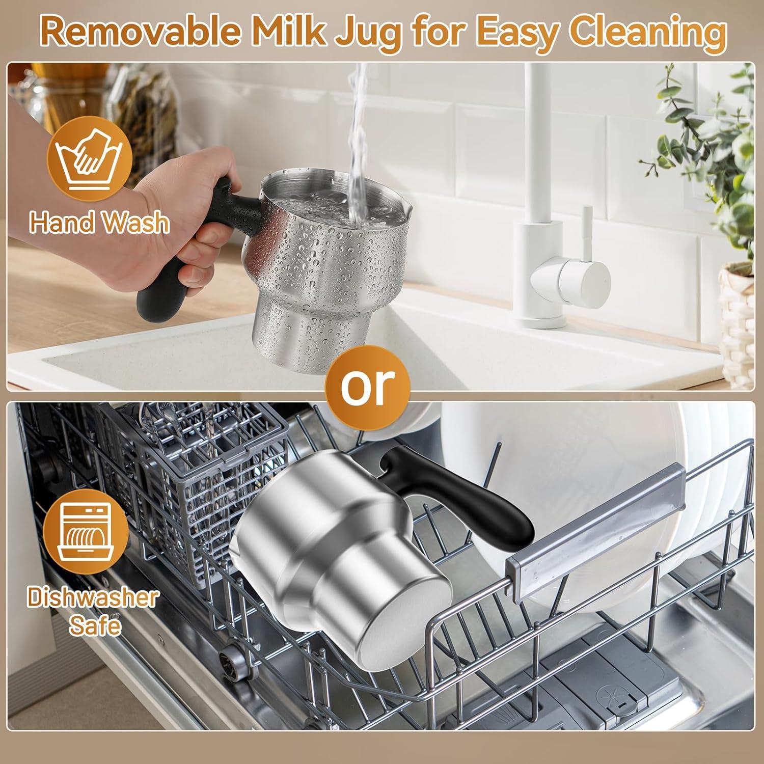 Espumador de Leche Secura MMF-9114A 4 en 1 400ml Acero Inoxidable