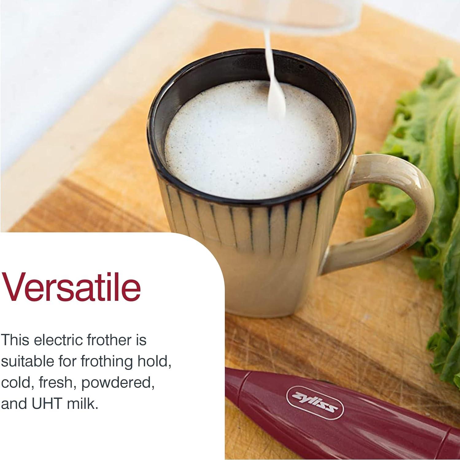 Espumador de Leche Eléctrico Zyliss - Mezclador Rojo para Café