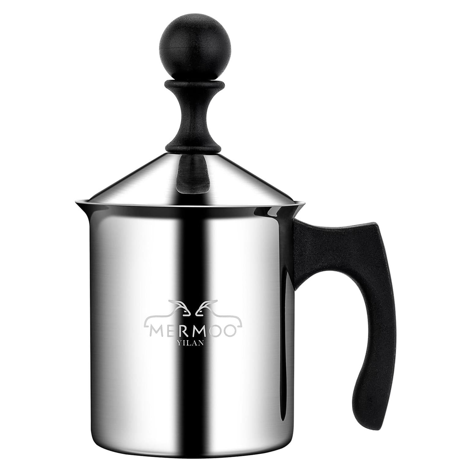 Espumador de Leche Manual 400ml MERMOO YILAN Plateado