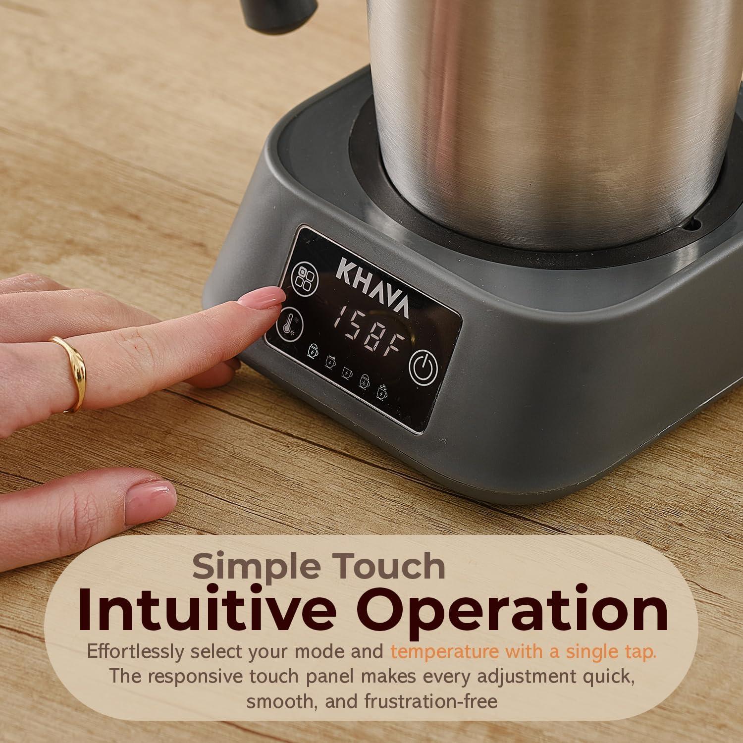 Espumador y Vaporizador de Leche KHAVA 5-en-1 0.5L Acero Inoxidable