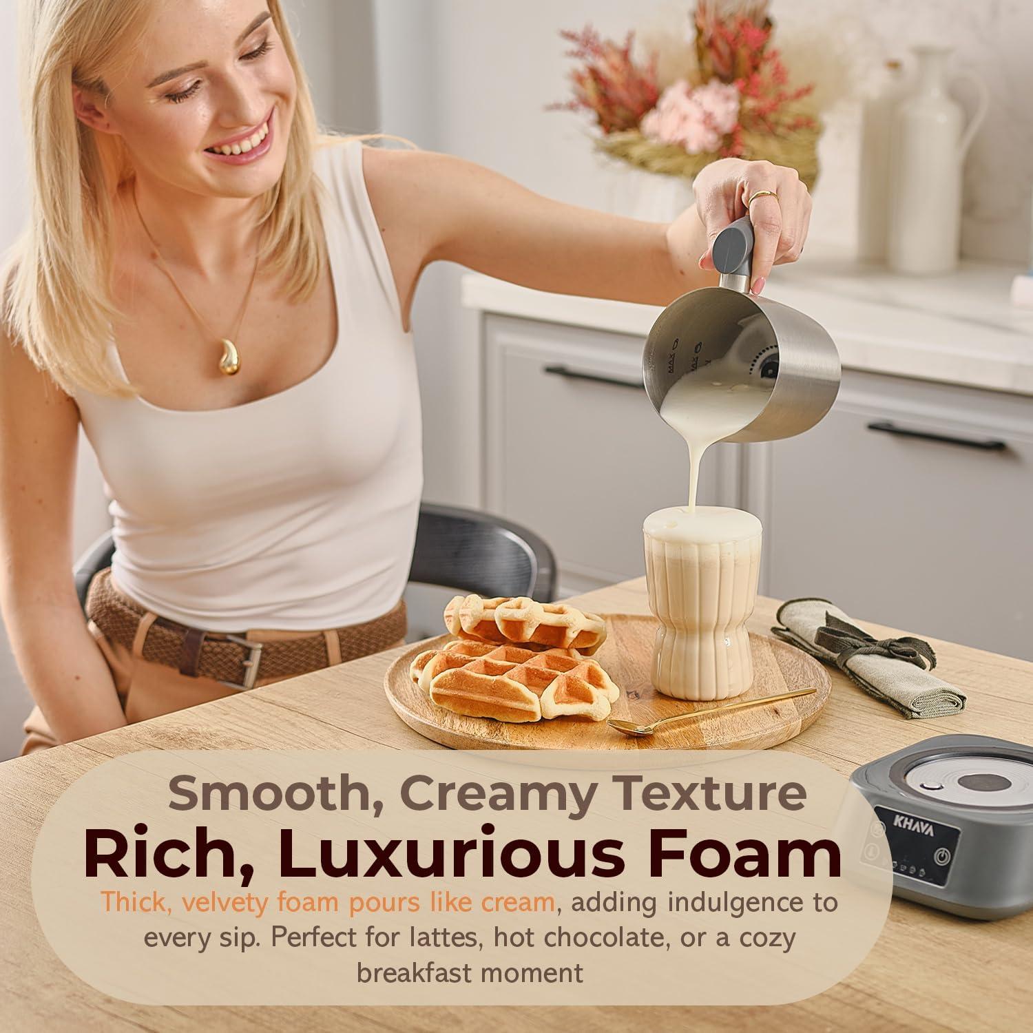 Espumador y Vaporizador de Leche KHAVA 5-en-1 0.5L Acero Inoxidable