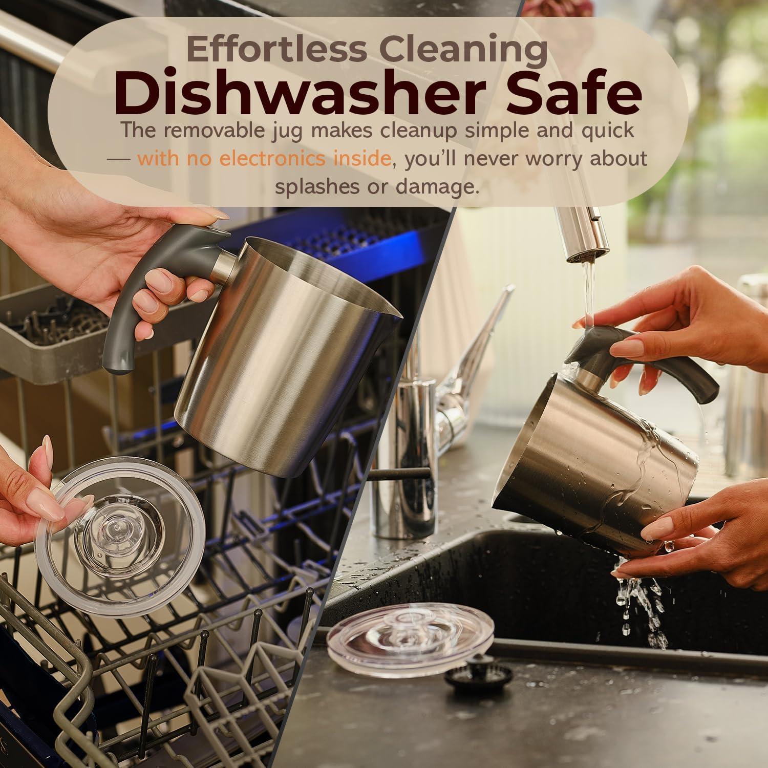 Espumador y Vaporizador de Leche KHAVA 5-en-1 0.5L Acero Inoxidable