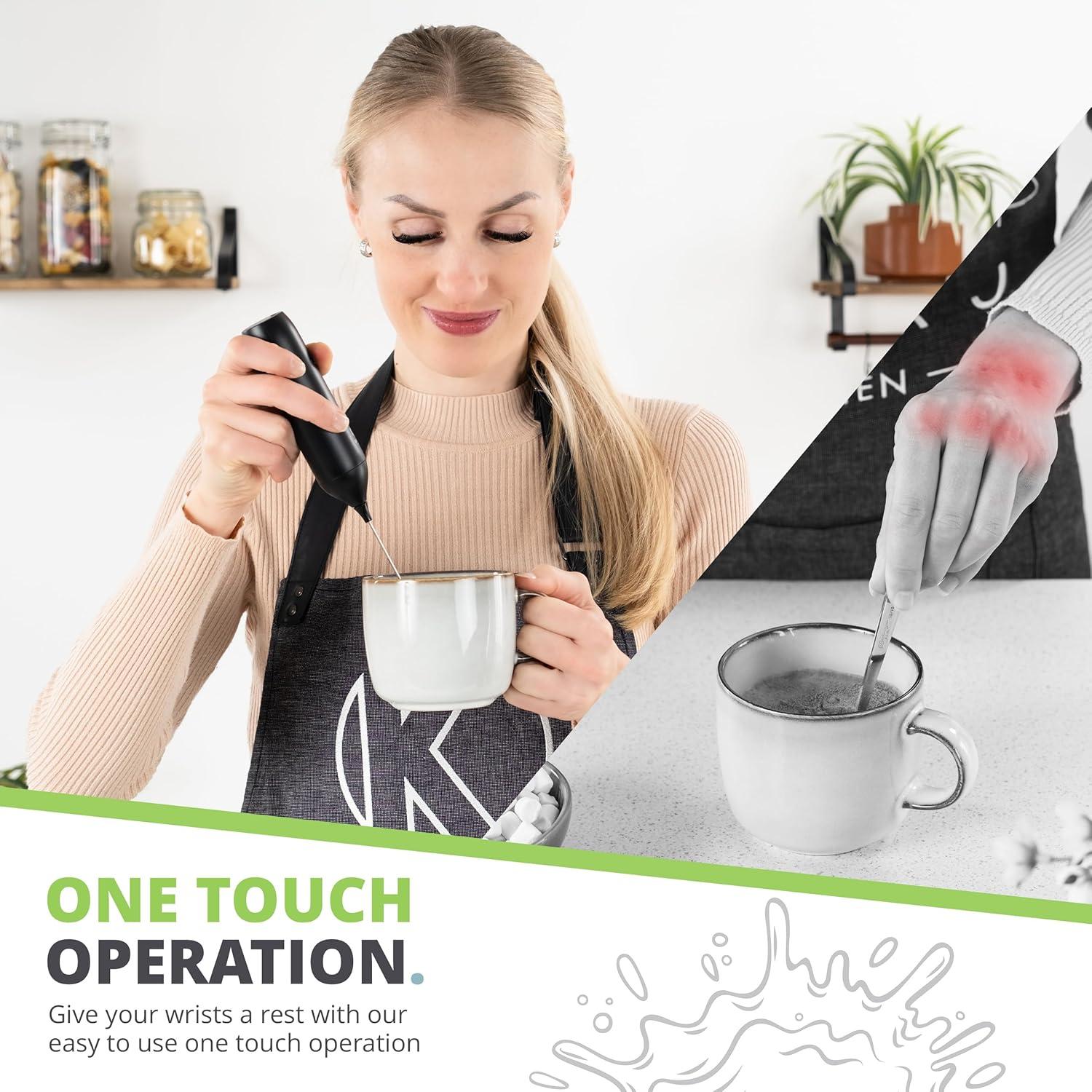 Espumador de Leche Recargable Oliver's Kitchen - 12W, Negro