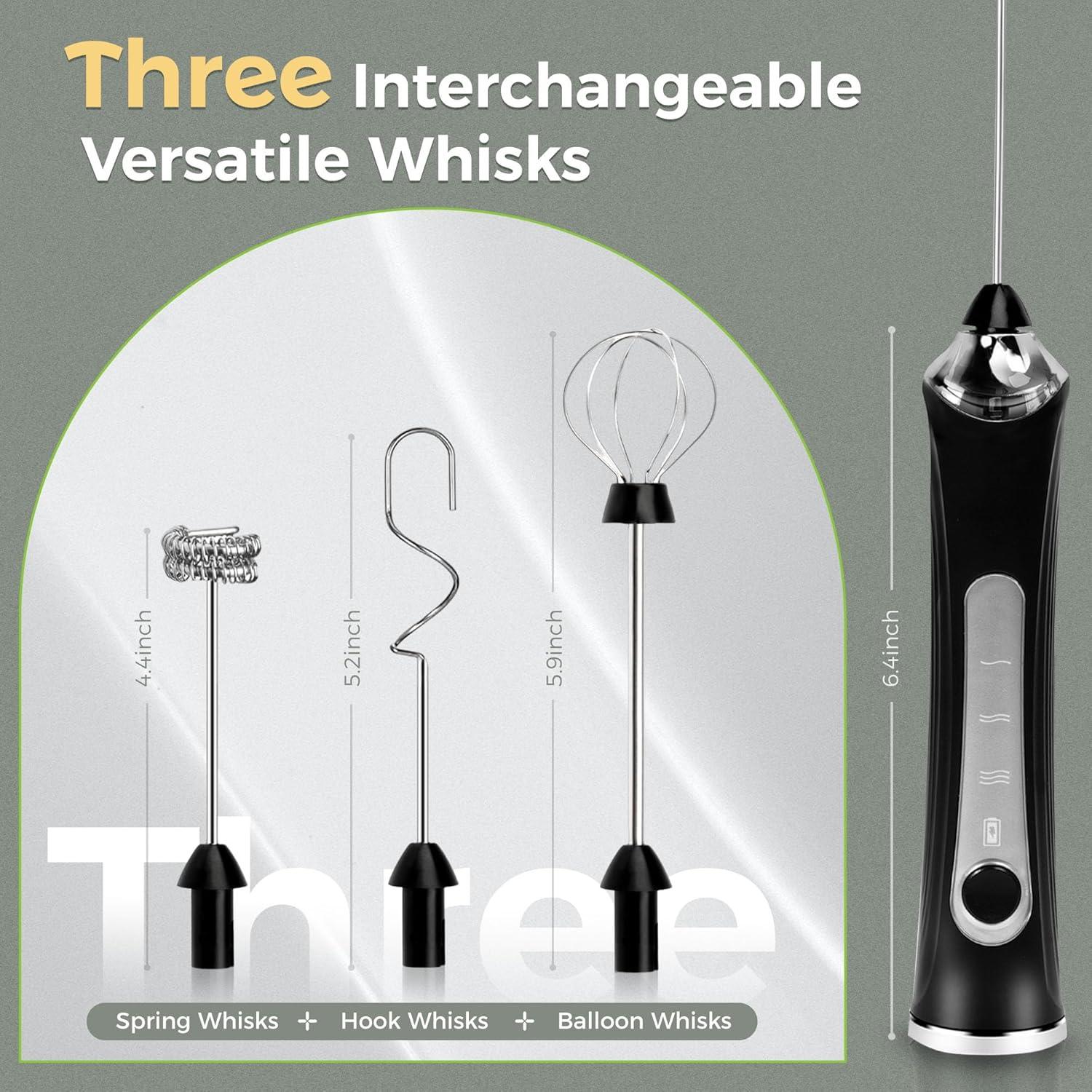 Espumador de Leche Eléctrico Recargable Tuyohw con Soporte