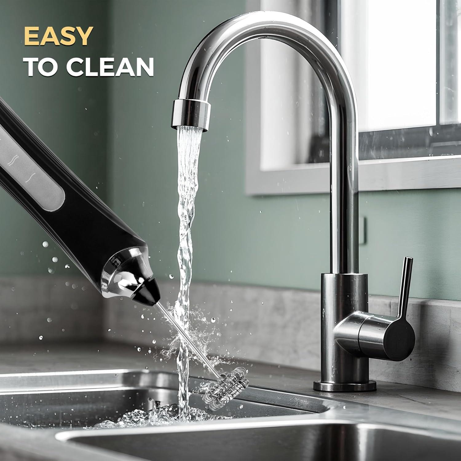 Espumador de Leche Eléctrico Recargable Tuyohw con Soporte