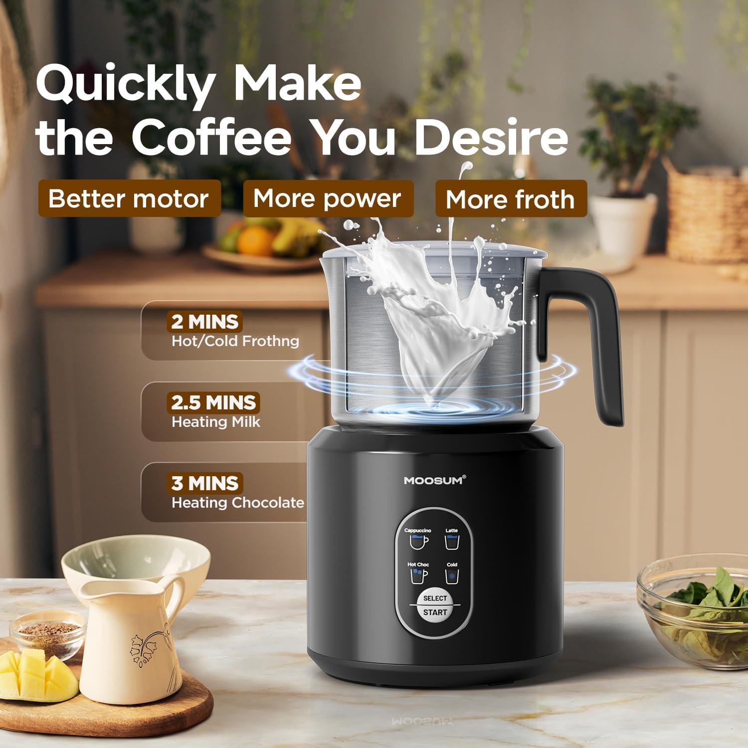 Espumador de Leche Moosum 500ml Acero Inoxidable Automático