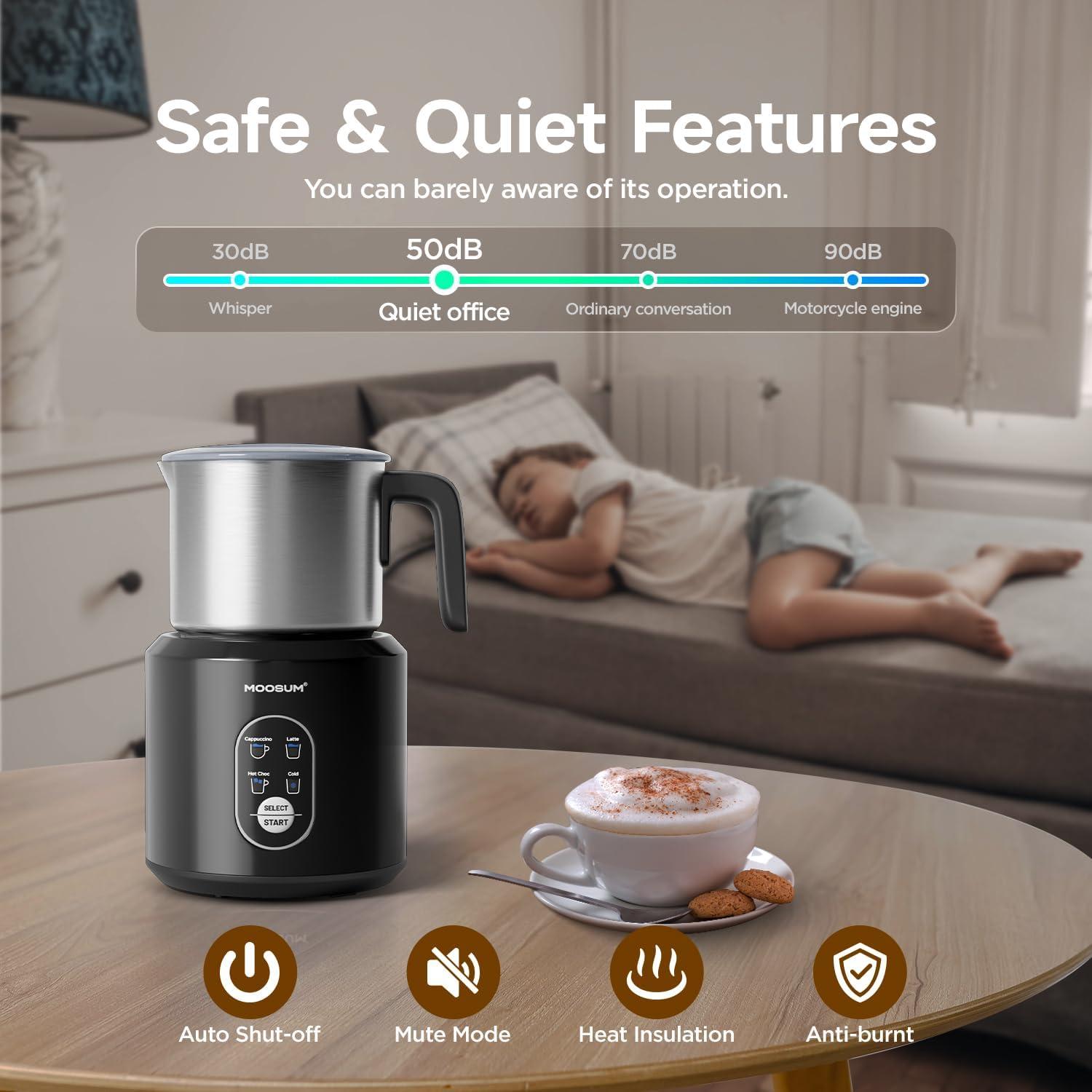 Espumador de Leche Moosum 500ml Acero Inoxidable Automático