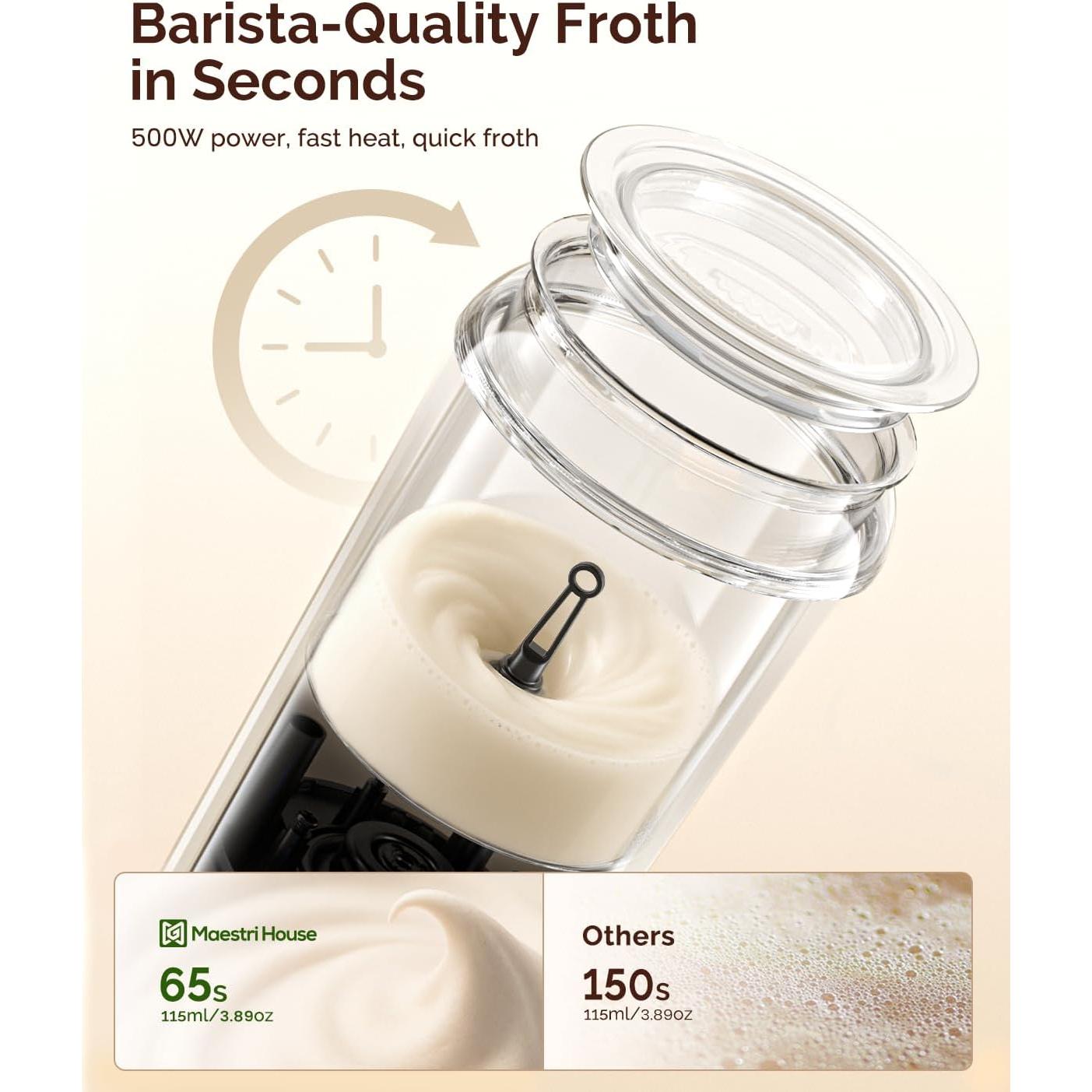 Espumador de Leche Maestri Casa 3-en-1 240ml Control Táctil