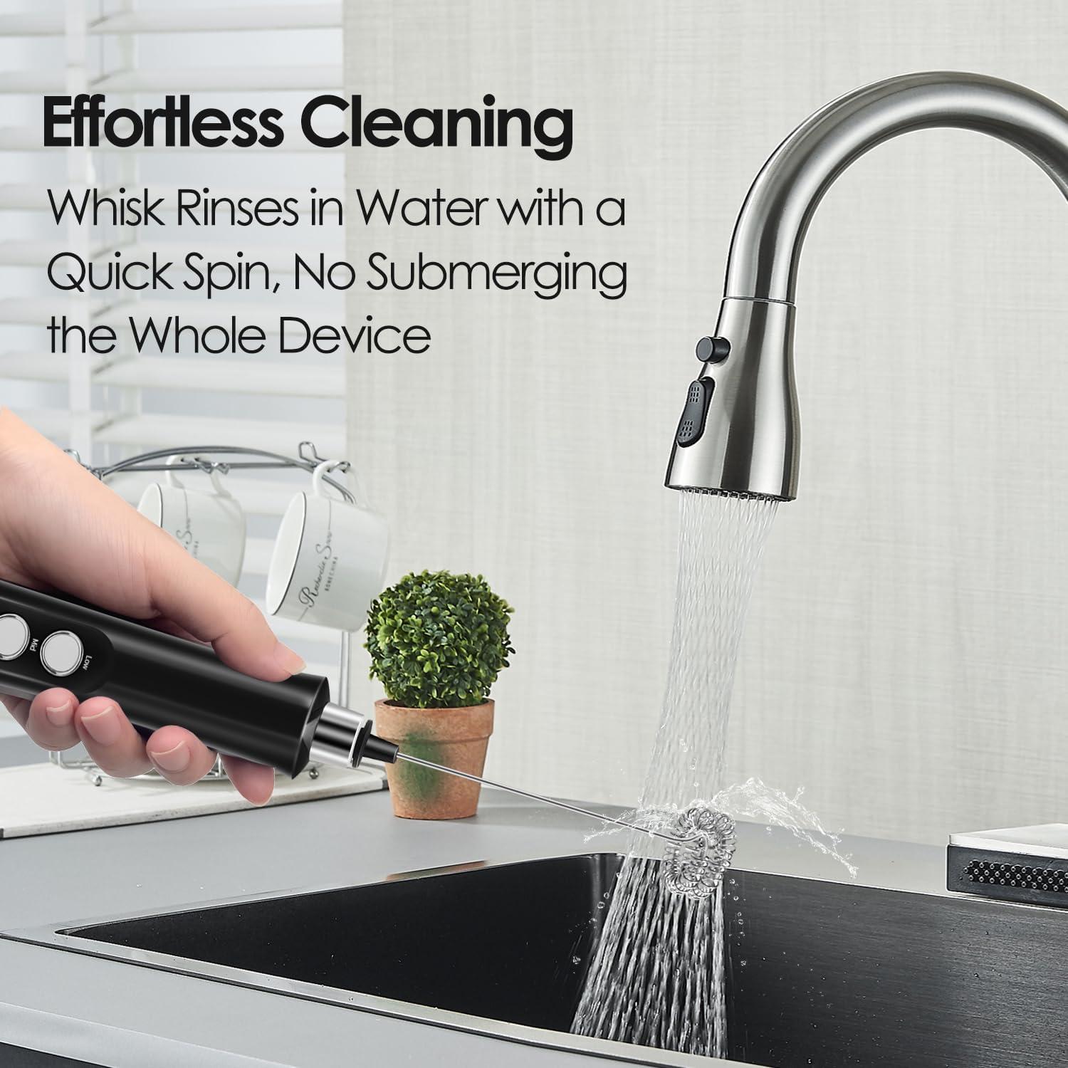 Espumador de Leche Recargable Styuanmmy con 3 Varillas Inoxidable