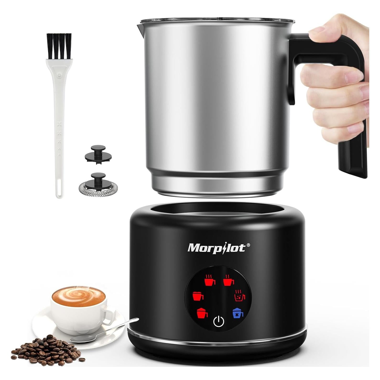 Espumador de Leche Eléctrico Morpilot 500ml 6 Funciones Acero