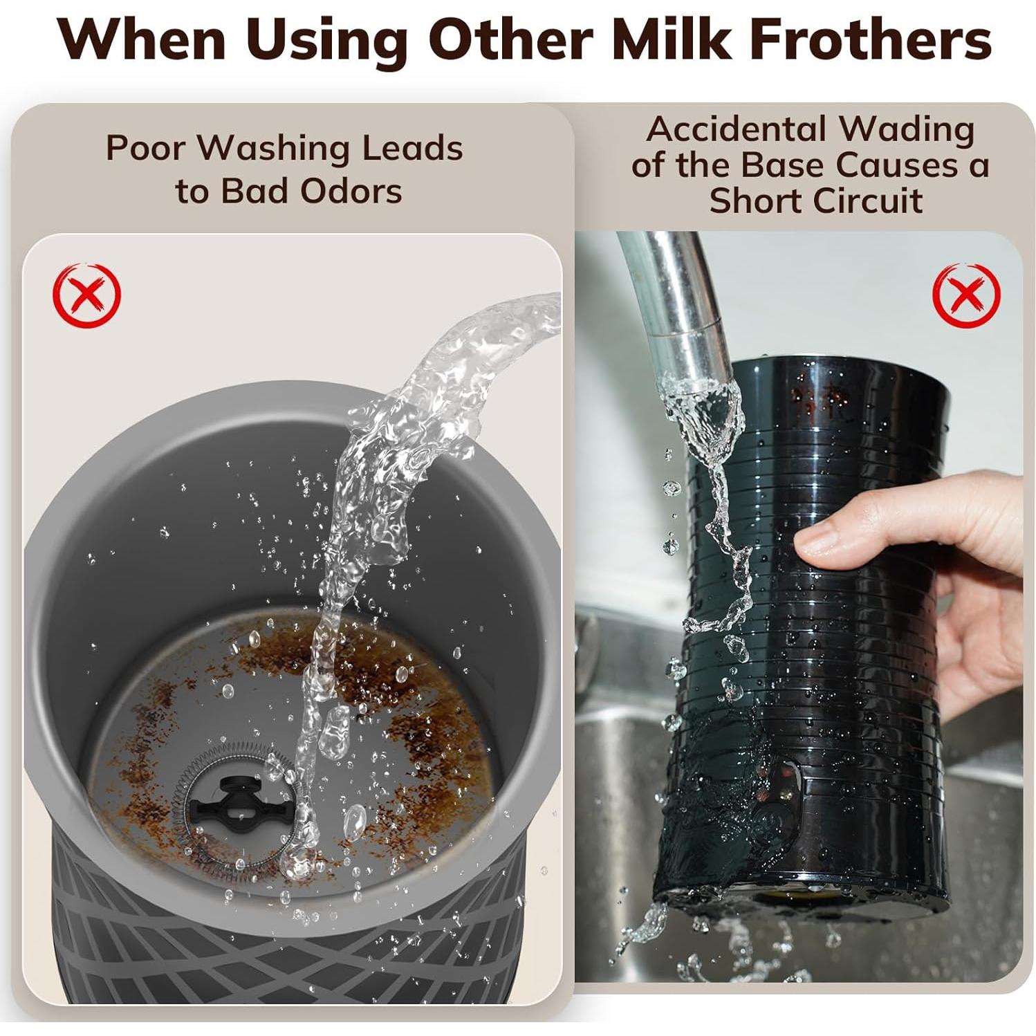 Espumador de Leche Eléctrico Morpilot 500ml 6 Funciones Acero