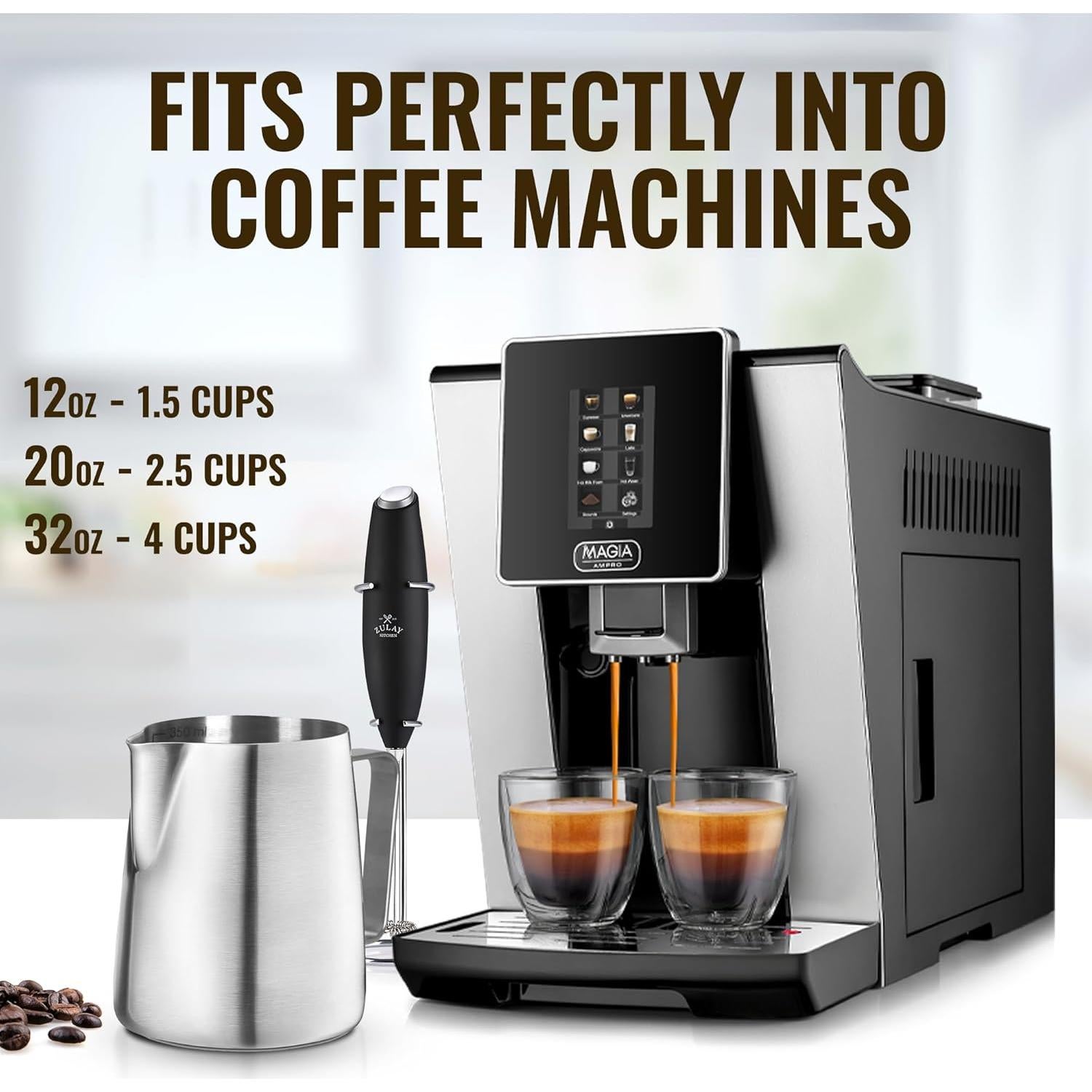 Jarra de Espuma de Leche Zulay 350ml Acero Inoxidable Ergonómico