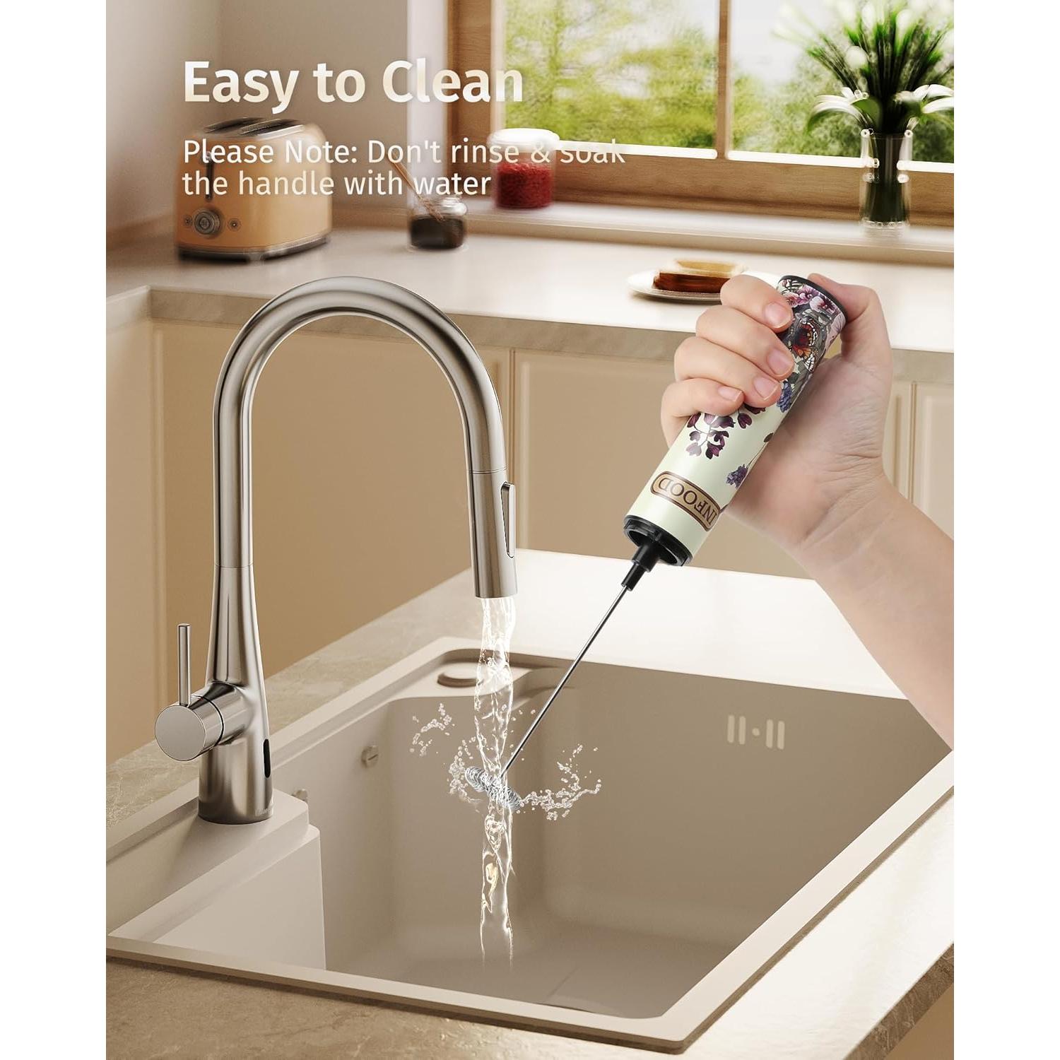 Espumador de Leche Recargable INFOOD Floral Vintage 600mAh