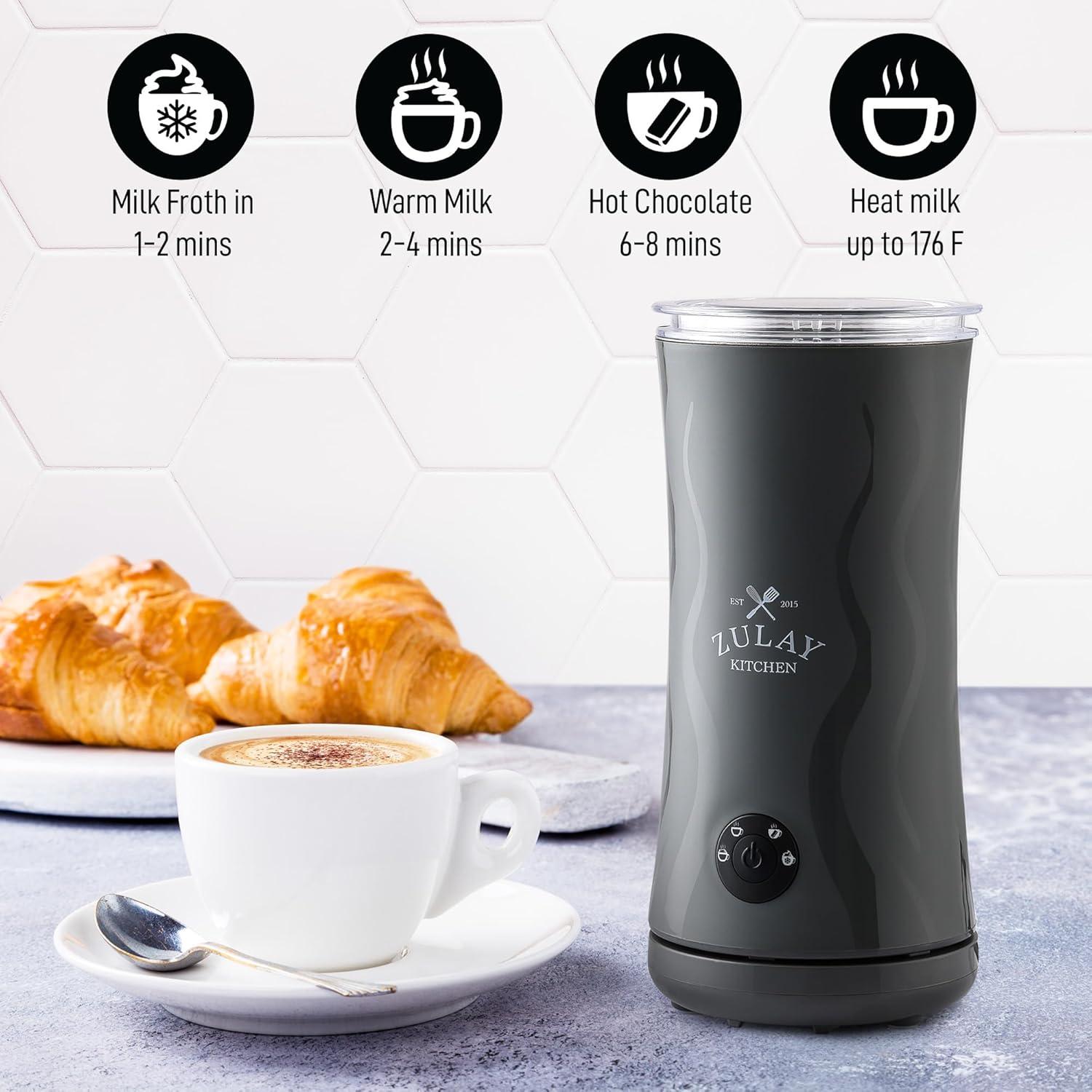 Espumador y Calentador de Leche Zulay Ventus 500W - Gris